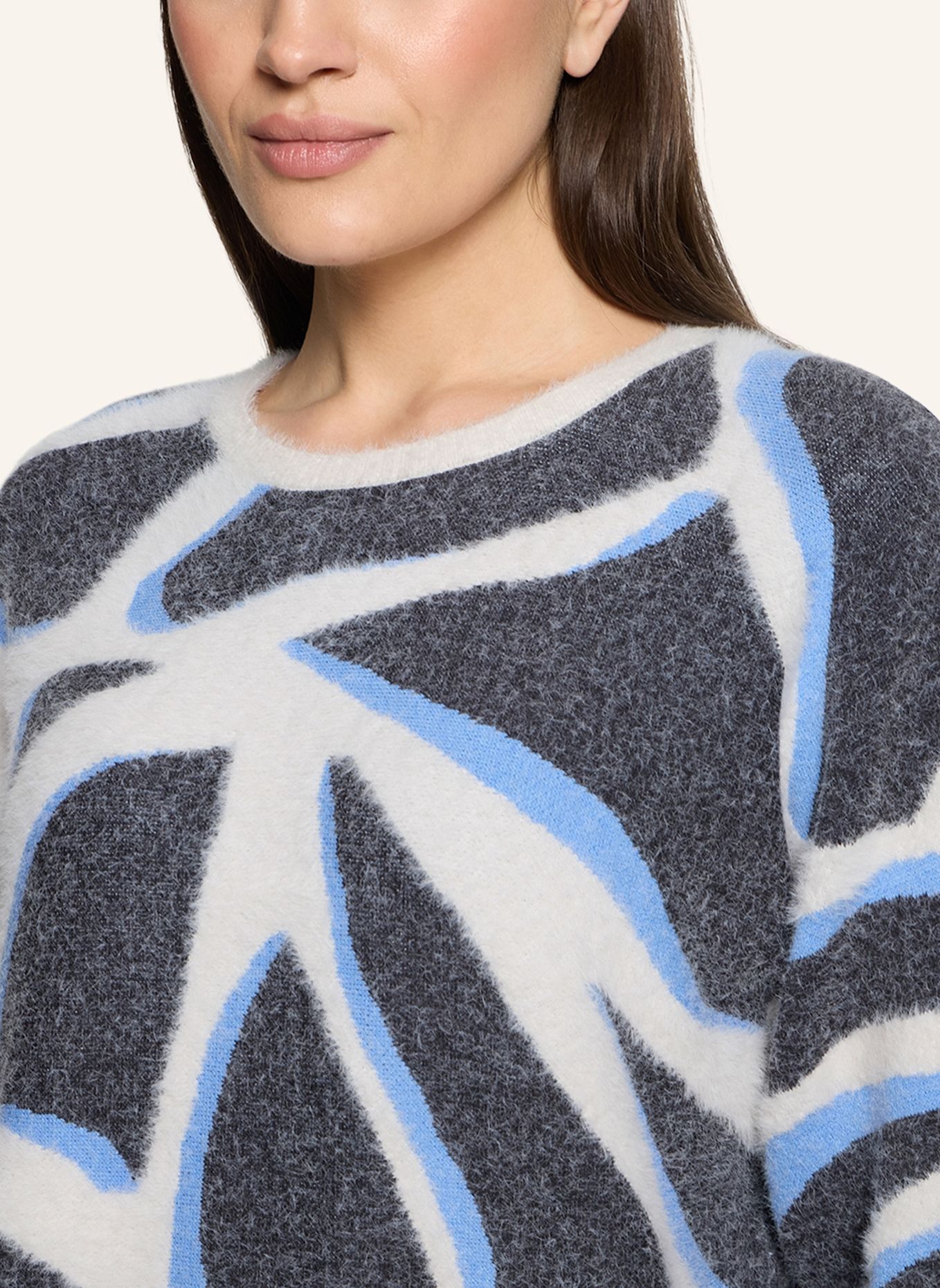 BETTY&CO Gebreide trui met patroon: GRIJS