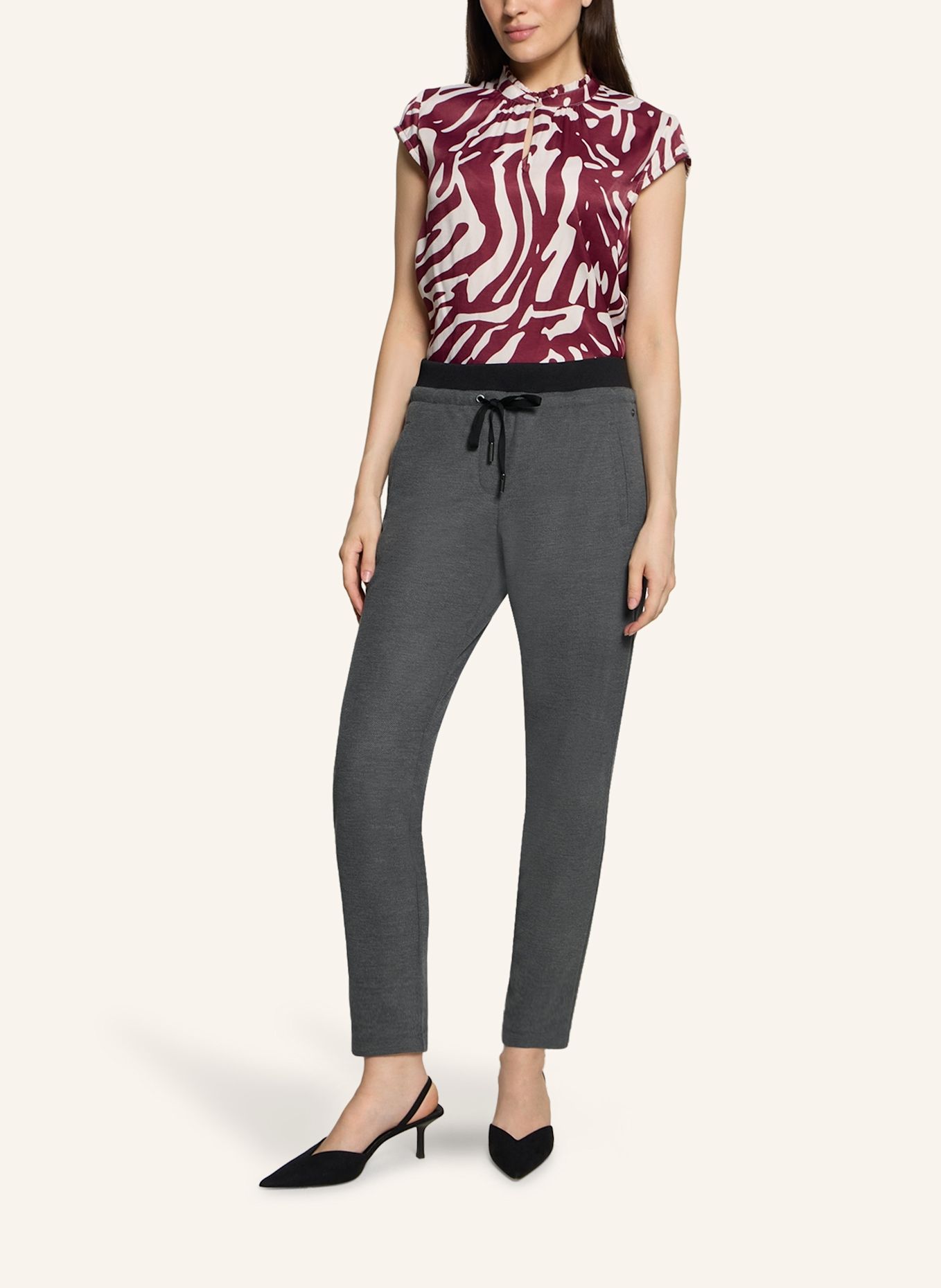 BETTY&CO Broek met patroon, die je gewoon over je hoofd aantrekt: GRIJS