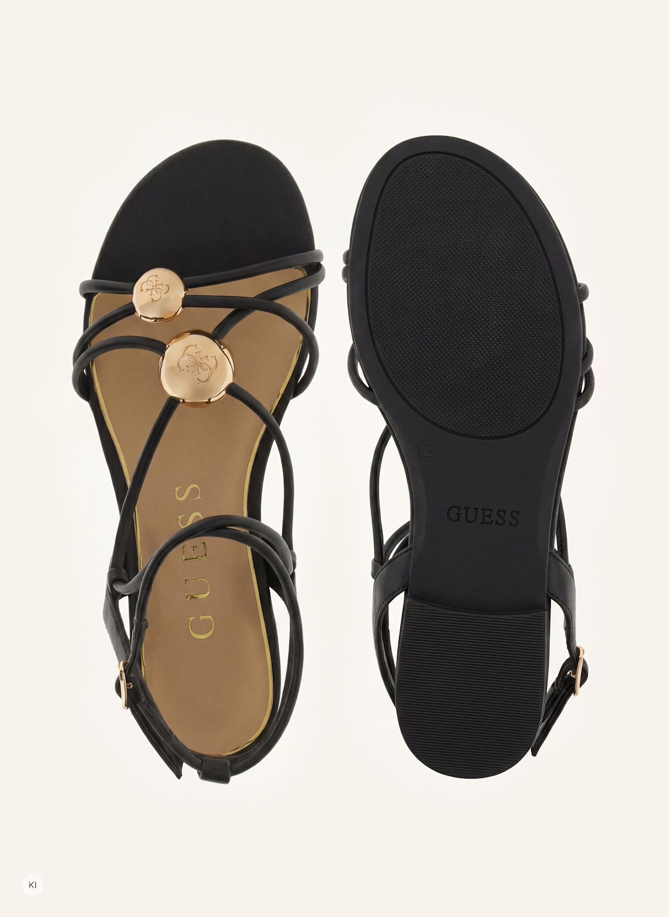 GUESS Riemchensandalen TABENN: SCHWARZ