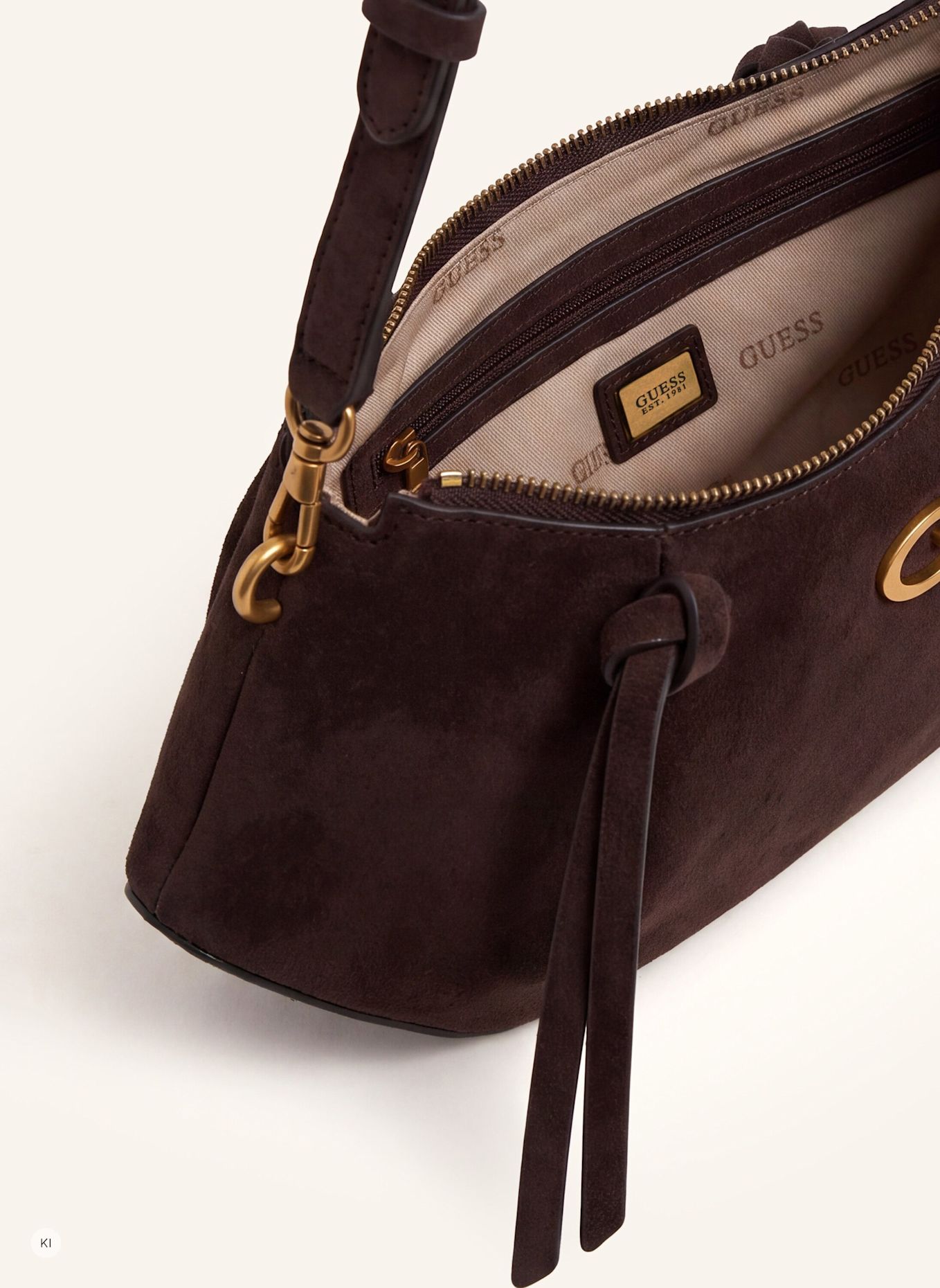 GUESS Handtasche: DUNKELBRAUN