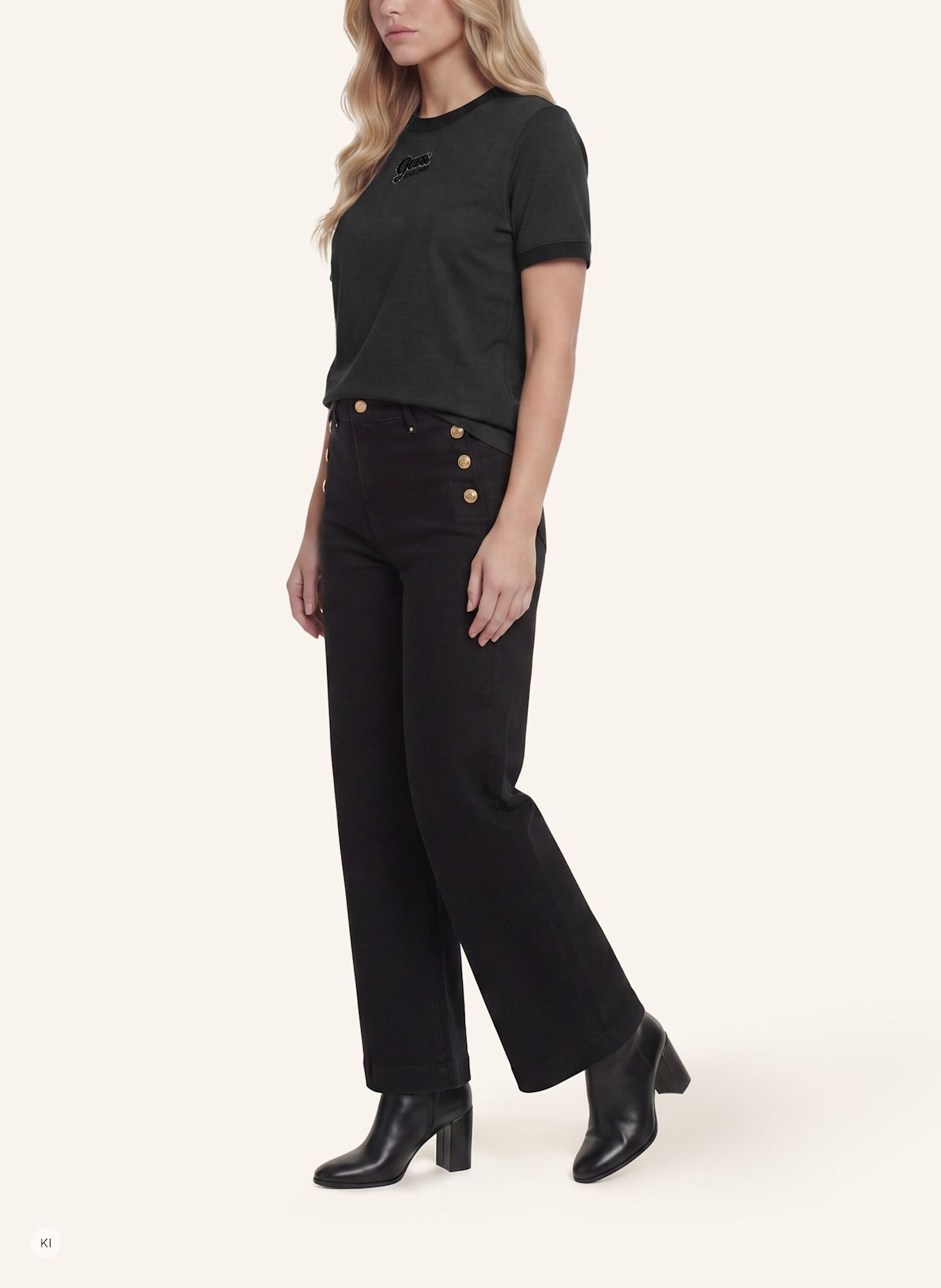 GUESS Wide Leg: SCHWARZ
