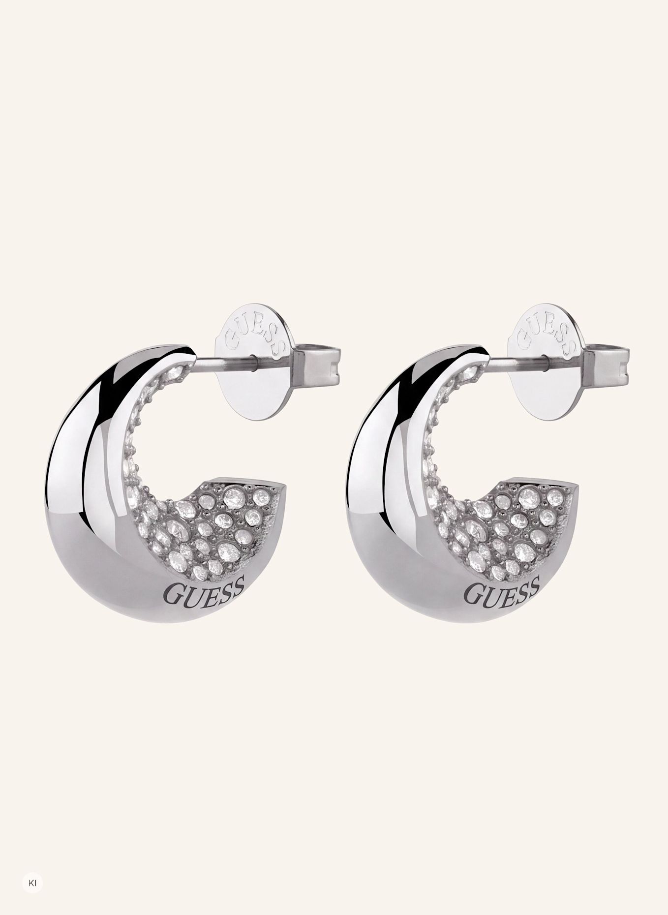 GUESS Creolen MOON DROPS: SILBER