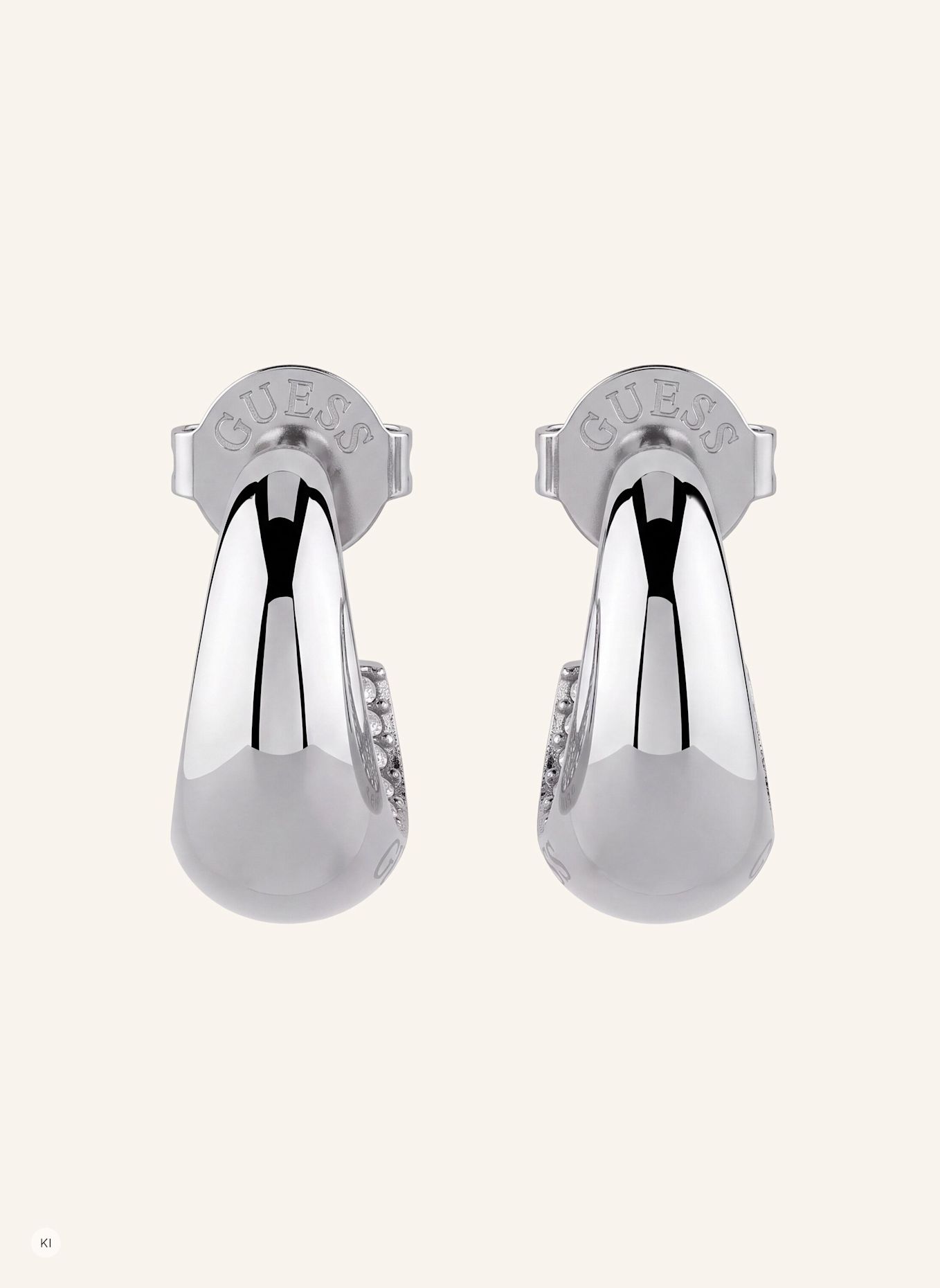 GUESS Creolen MOON DROPS: SILBER
