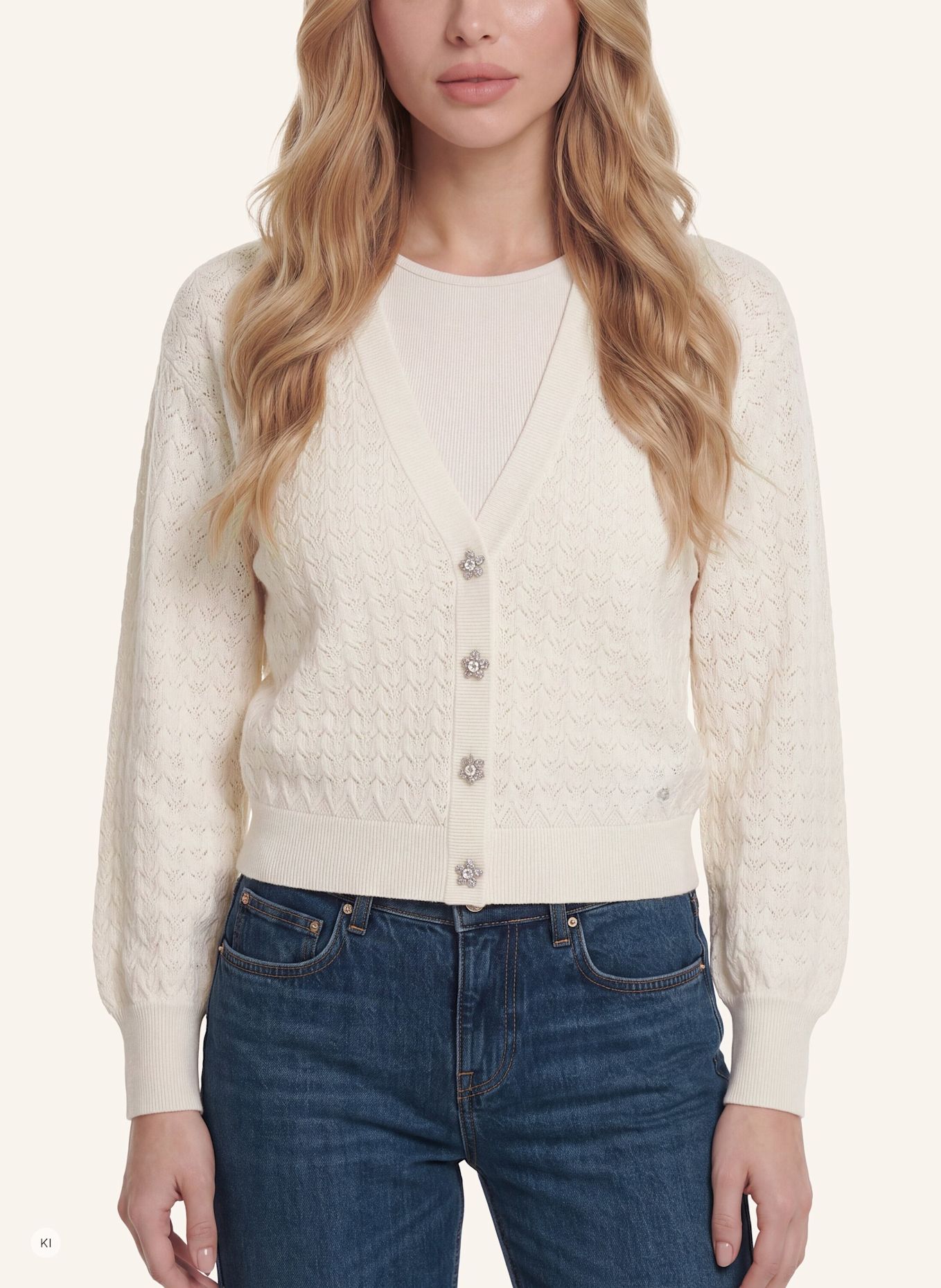 GUESS Strickjacken Cardigan: CREME