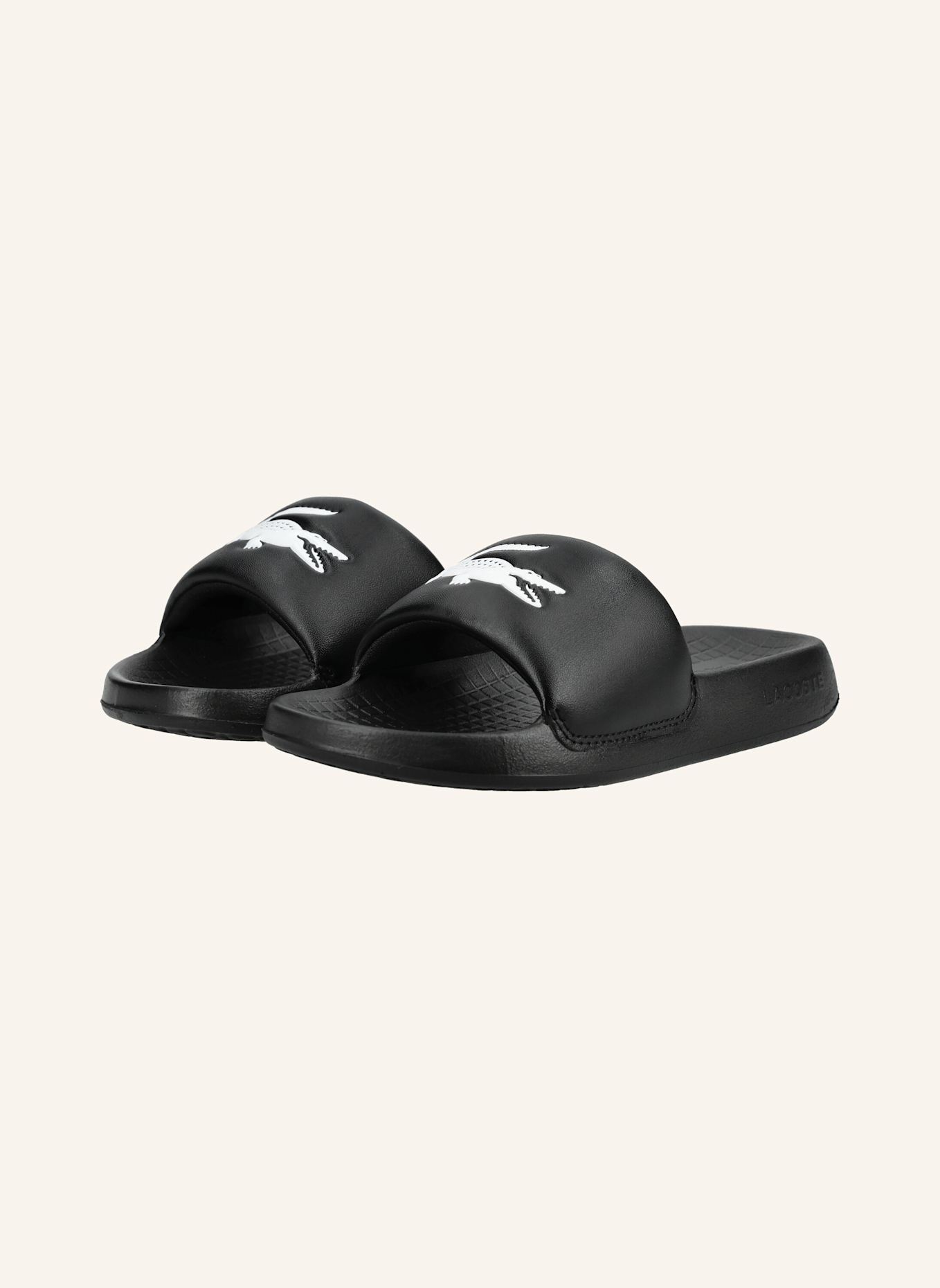 LACOSTE Pantoletten SERVE SLIDE 1.0: SCHWARZ