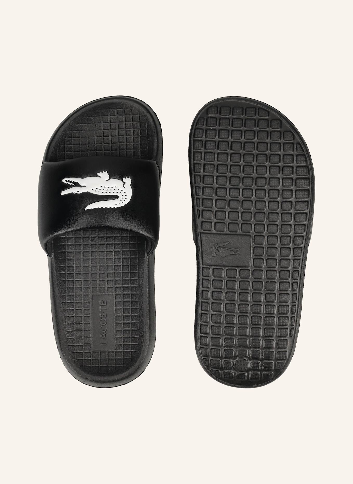 LACOSTE Pantoletten SERVE SLIDE 1.0: SCHWARZ