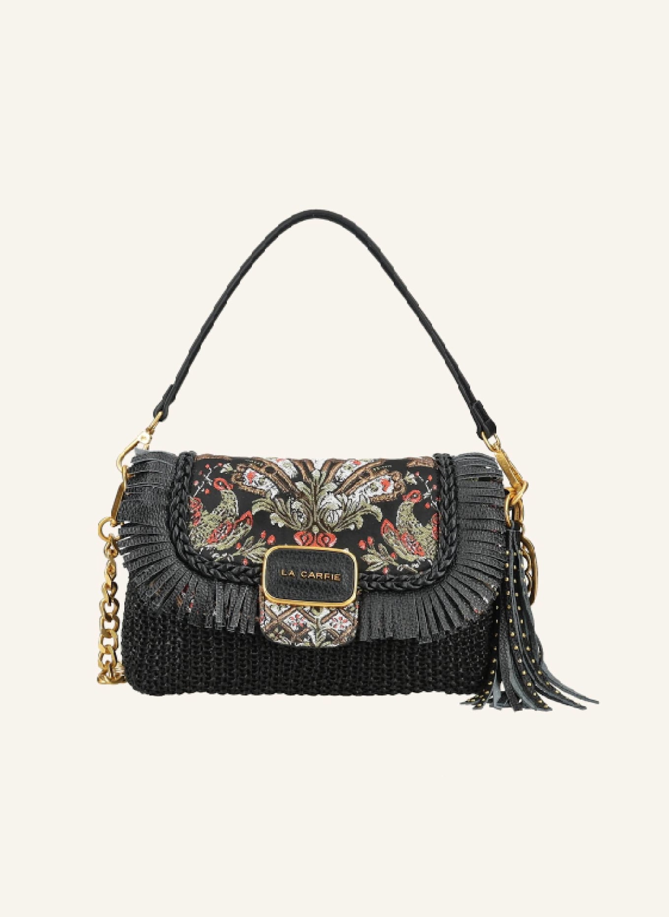 LA CARRIE Tassen ARABESQUE SHOULDER BAG: ZWART