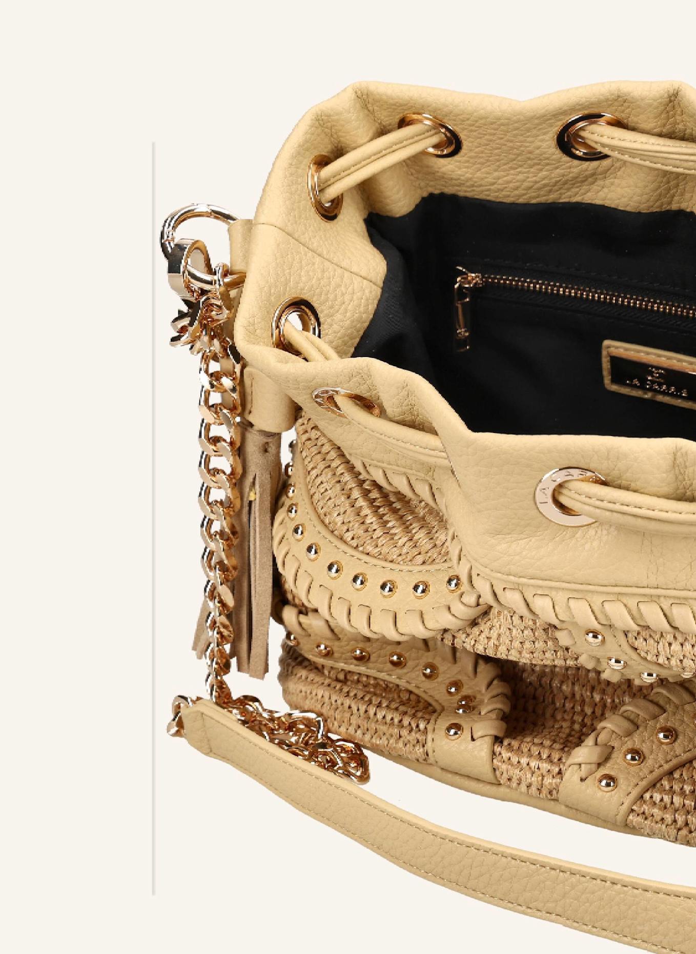 LA CARRIE Taschen LA PLAGE BUCKET: BEIGE