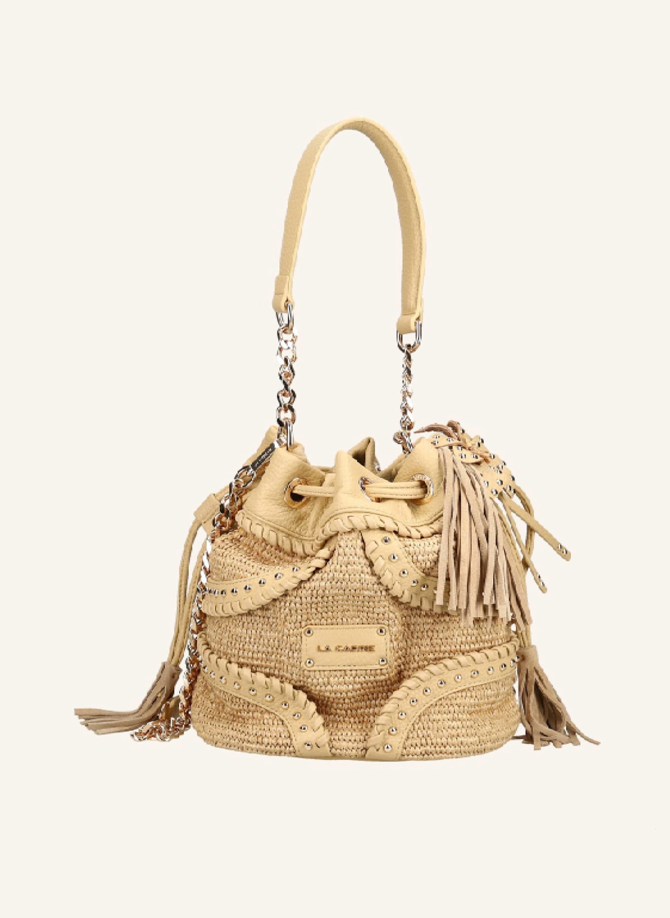 LA CARRIE Taschen LA PLAGE BUCKET: BEIGE