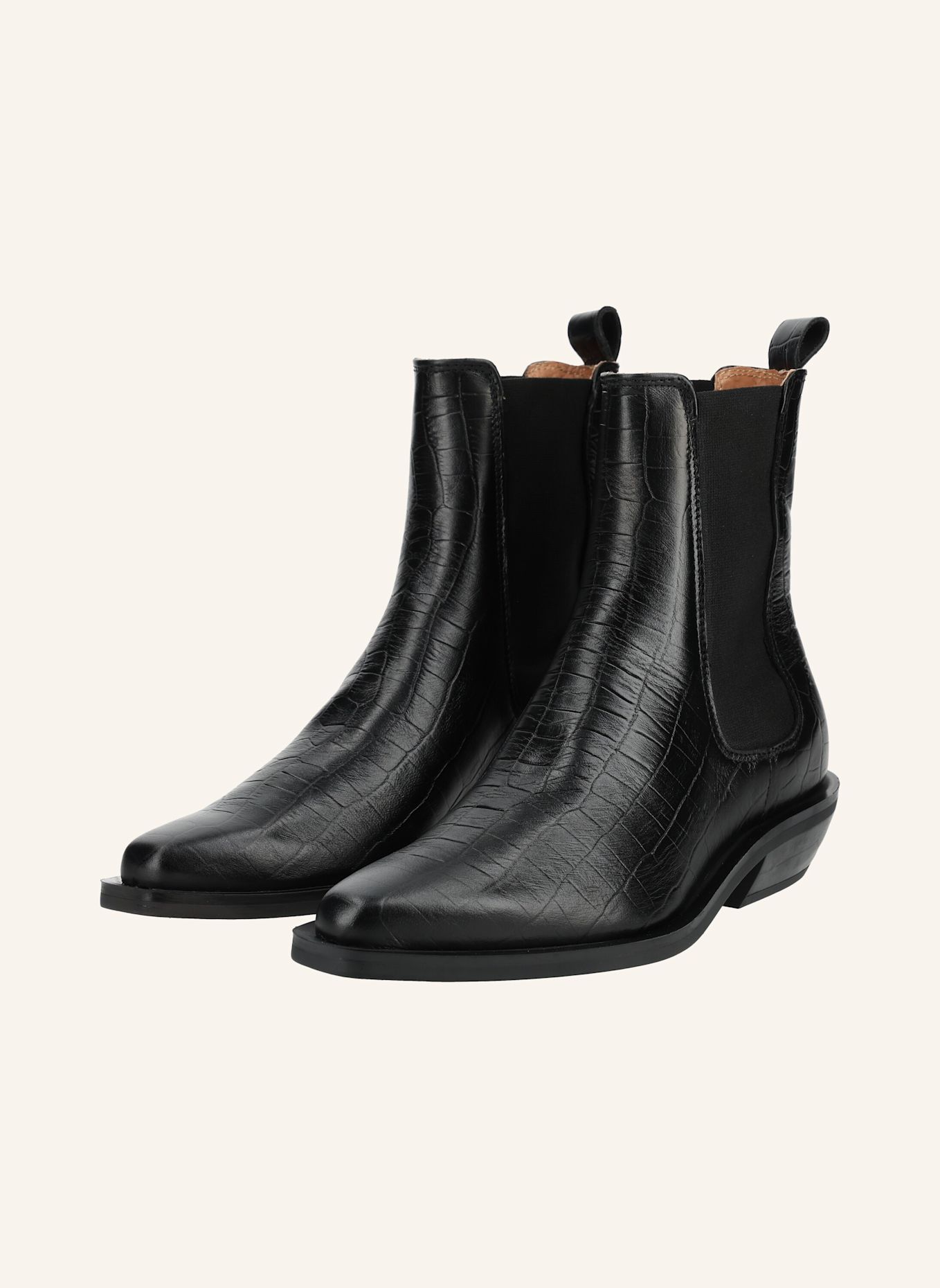 PAVEMENT Stiefelette ALMIRA CROCO: SCHWARZ