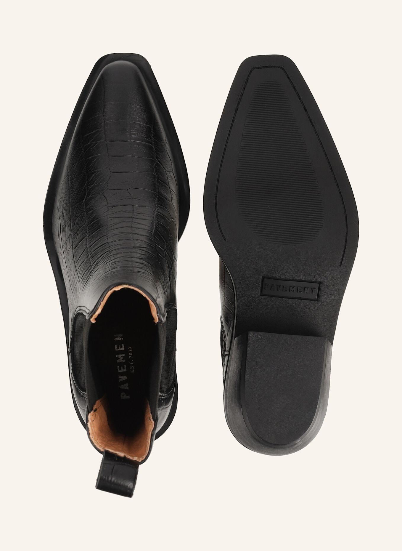 PAVEMENT Stiefelette ALMIRA CROCO: SCHWARZ