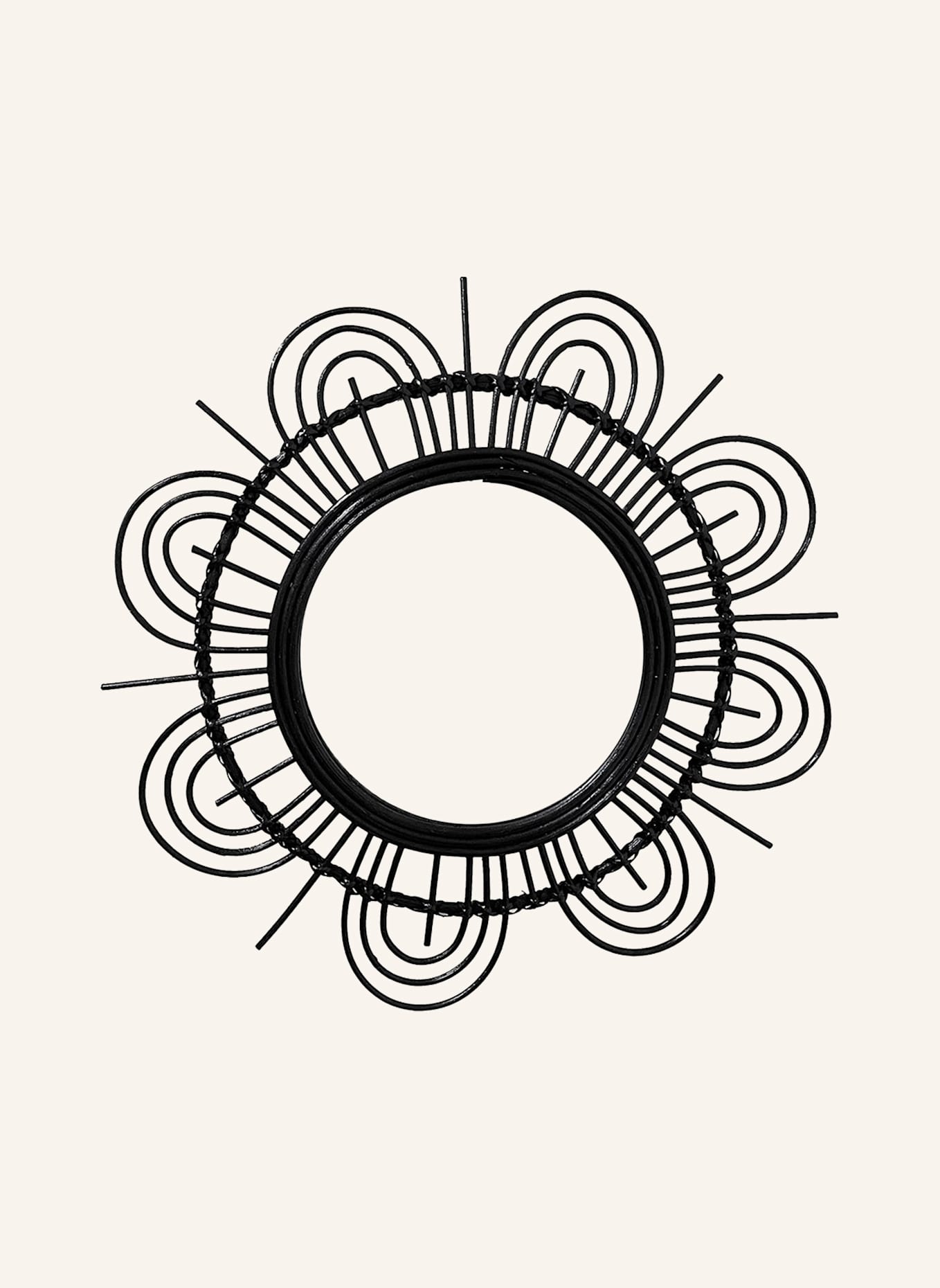 Kayoom Rattan SPIEGEL AINA 325: SCHWARZ