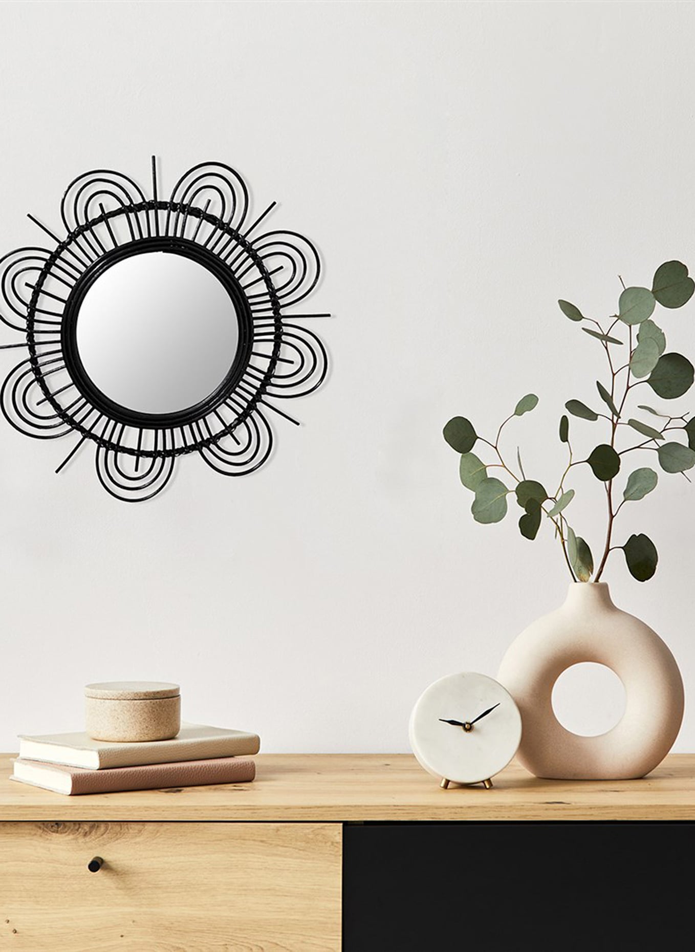 Kayoom Rattan SPIEGEL AINA 325: SCHWARZ