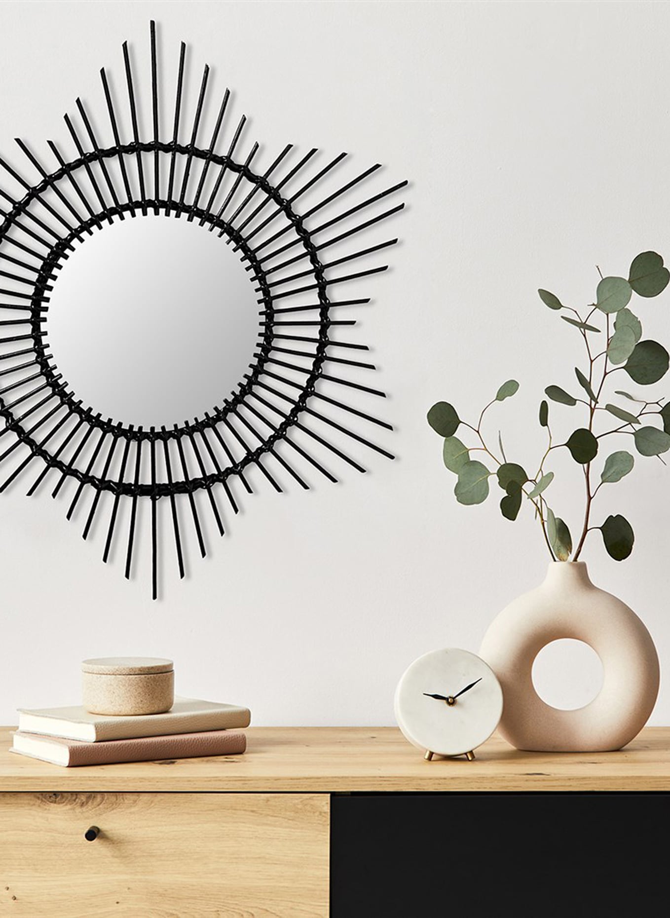 Kayoom Rattan SPIEGEL AINA 435: SCHWARZ