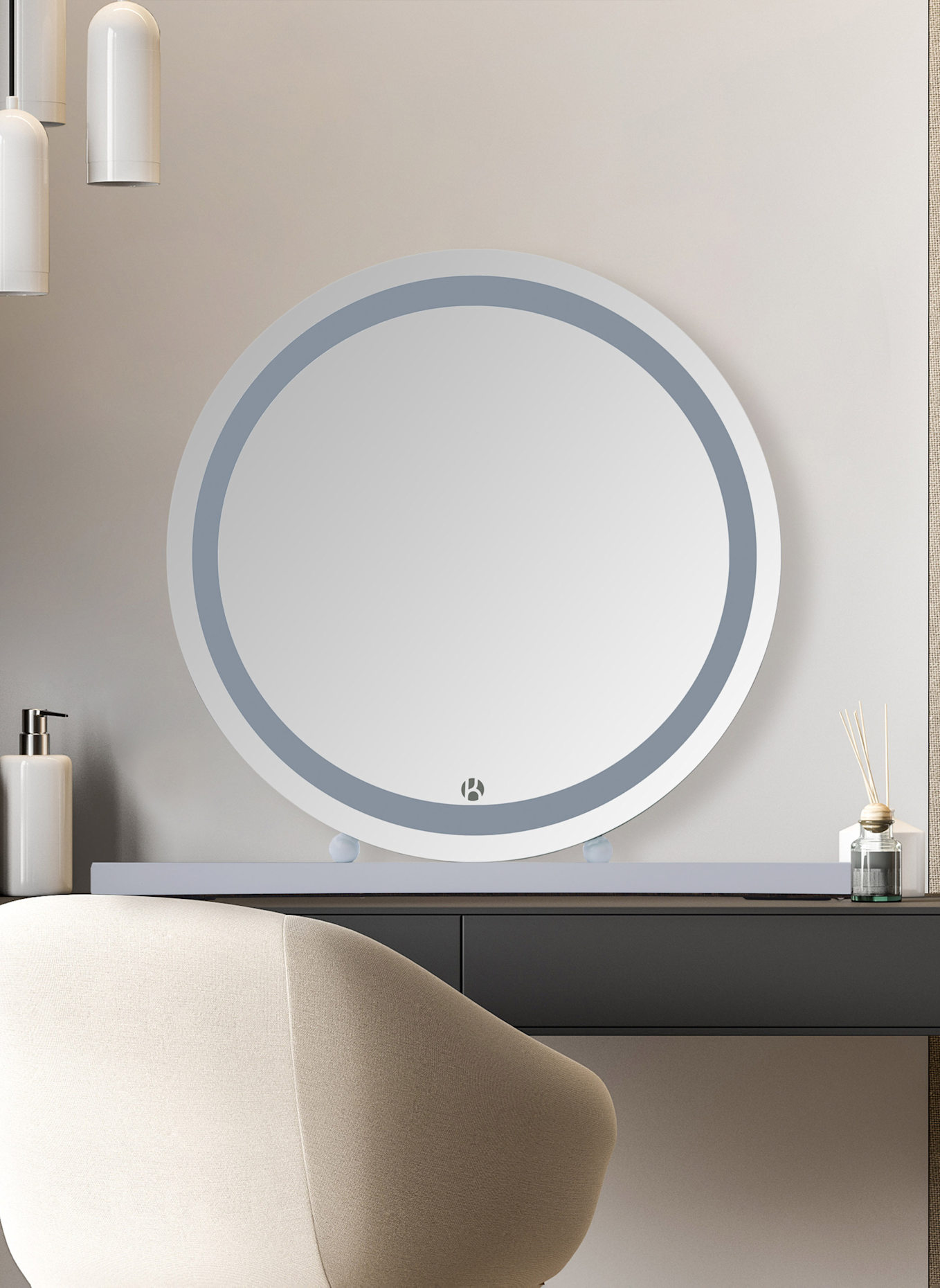 Kayoom Led SCHMINKSPIEGEL GLAMORY 125: WEISS