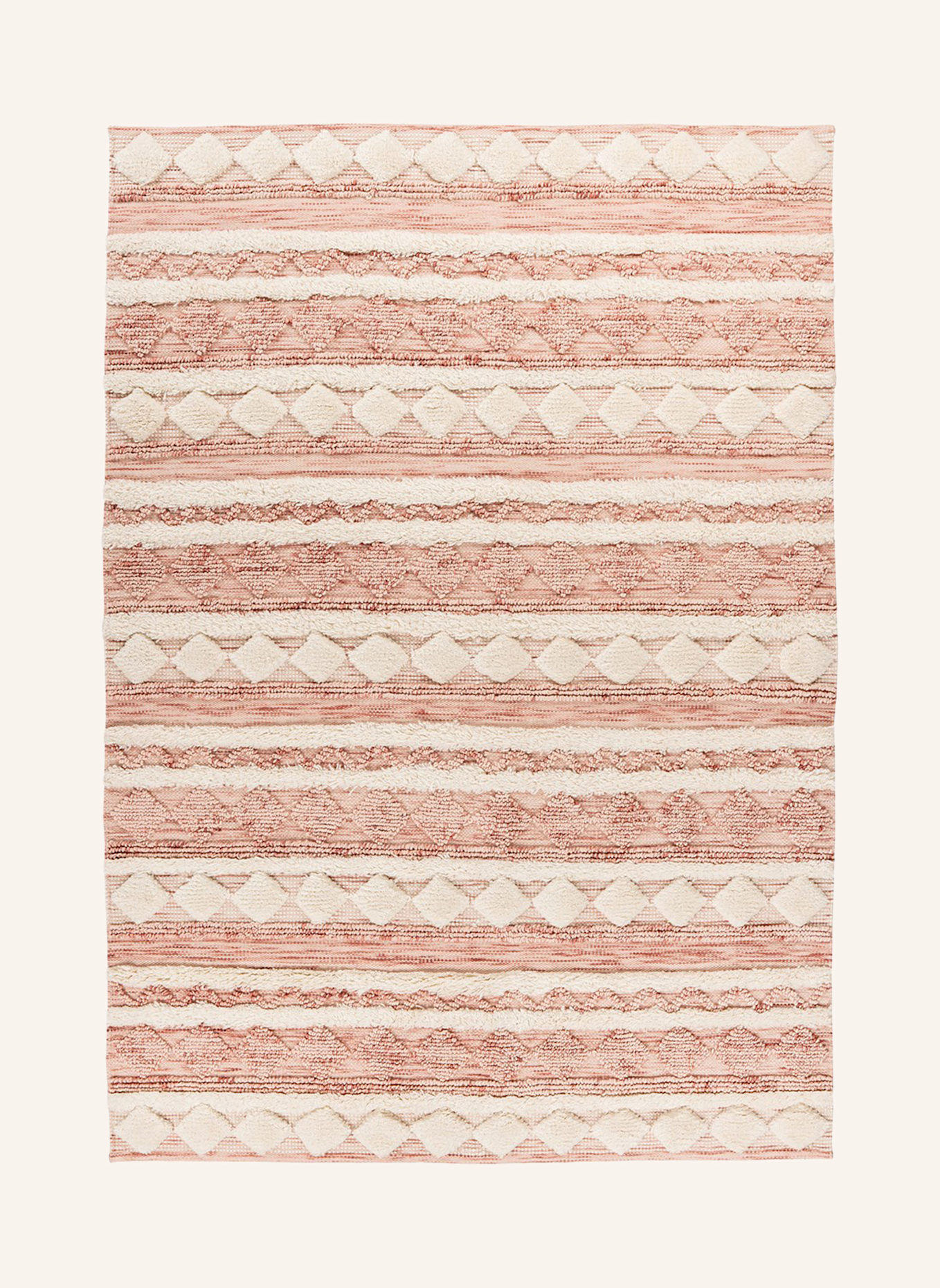 Kayoom Kurzflor Teppich BOHIST 225: ROSA