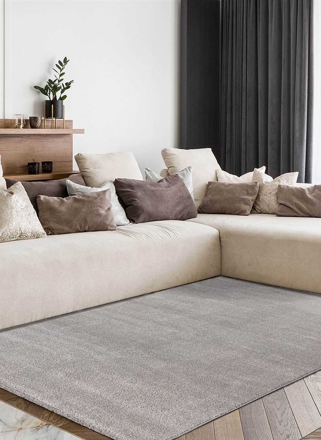 Kayoom Hochflor Teppich NILA 125: GRAU