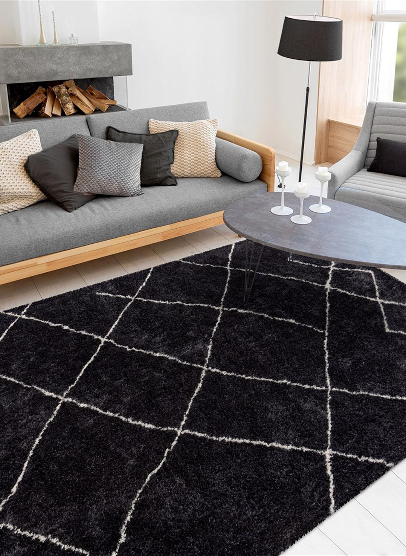 Kayoom Hochflor Teppich ORLANDO 525: GRAU