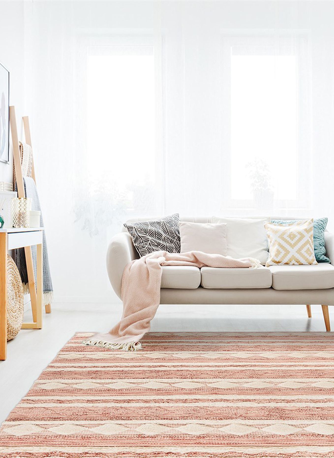 Kayoom Kurzflor Teppich BOHIST 225: ROSA