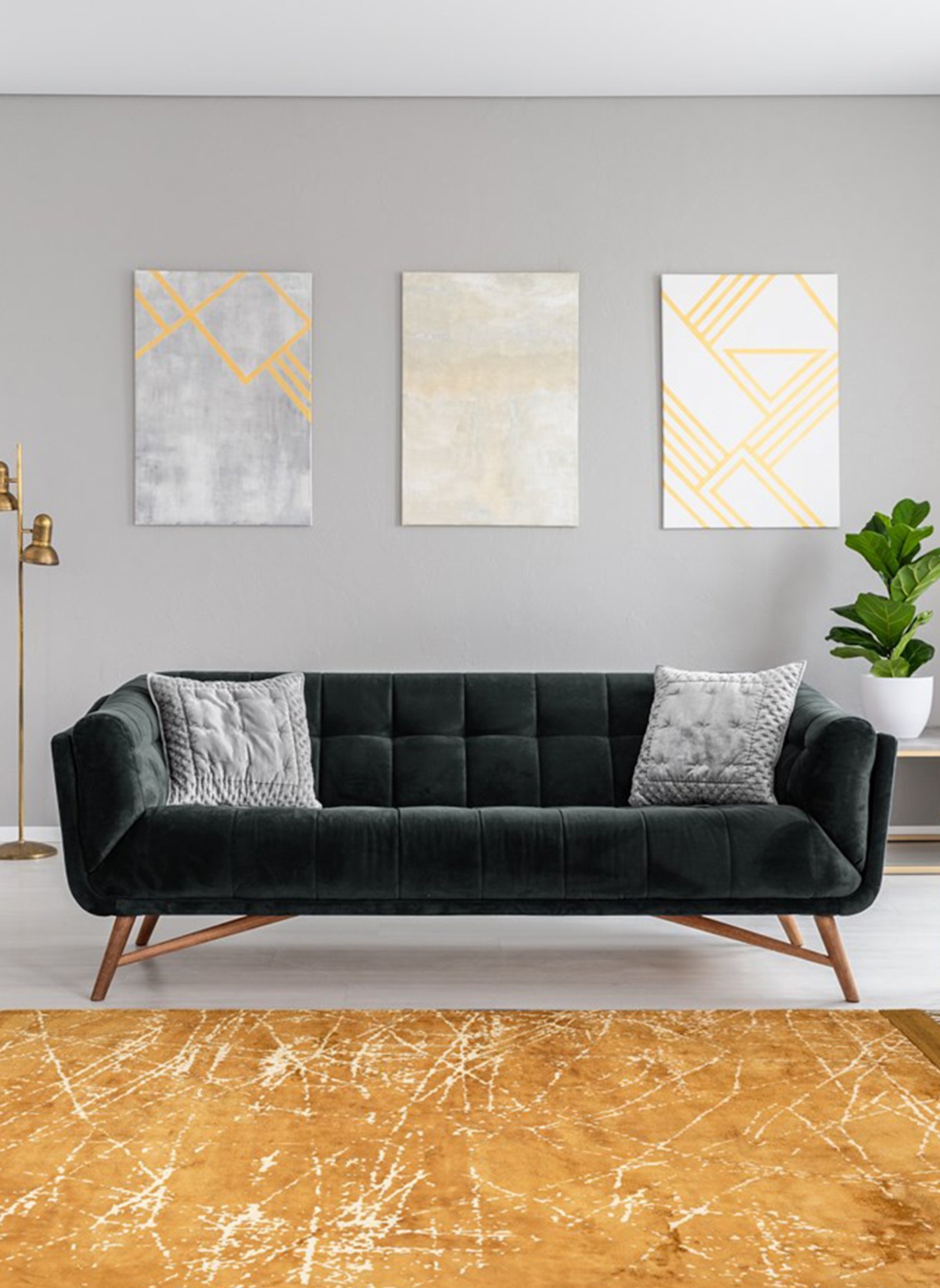 Kayoom Kurzflor Teppich DOLCE: GOLD