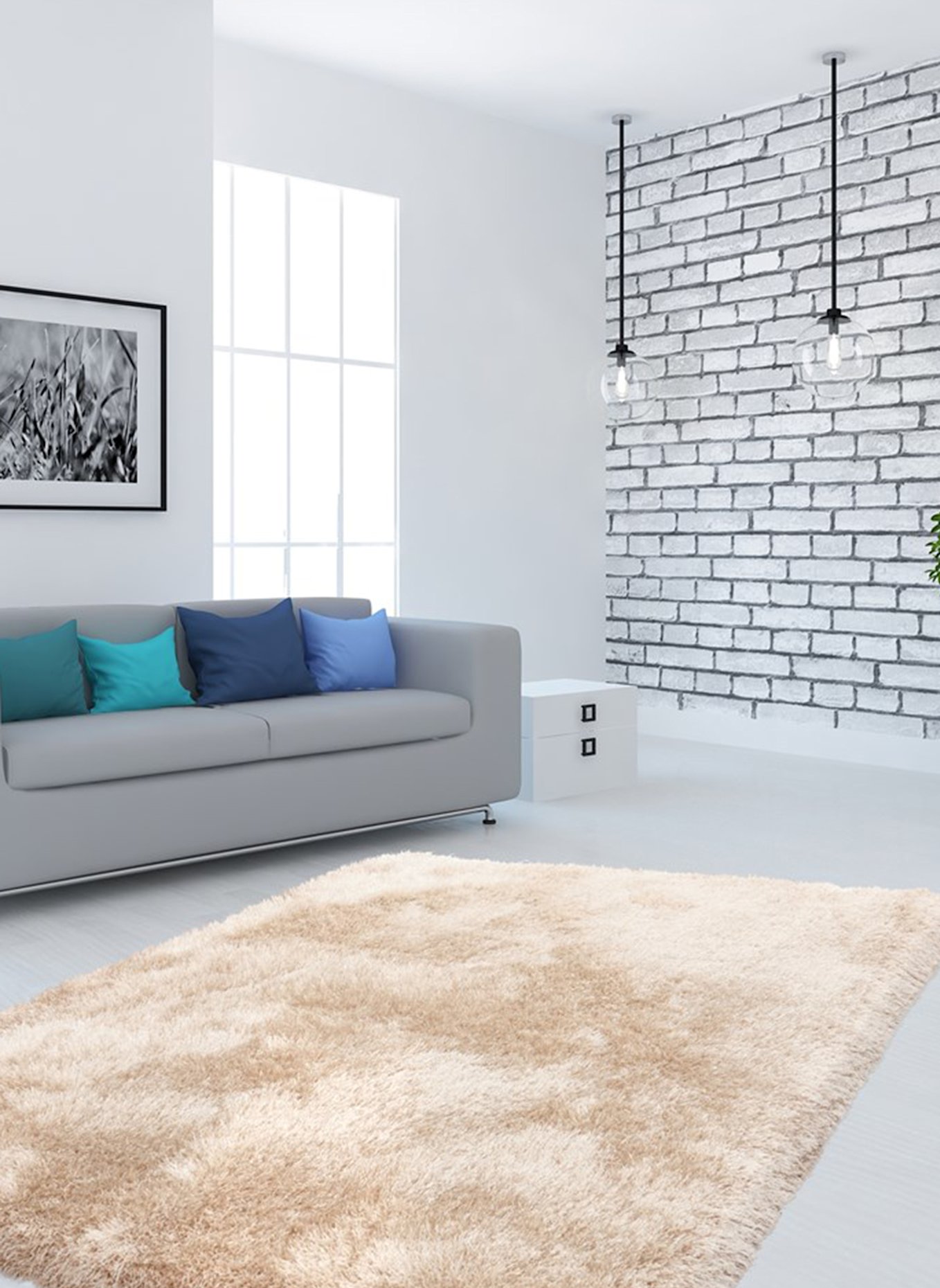 Kayoom Hochflor Teppich COSY 210: CREME