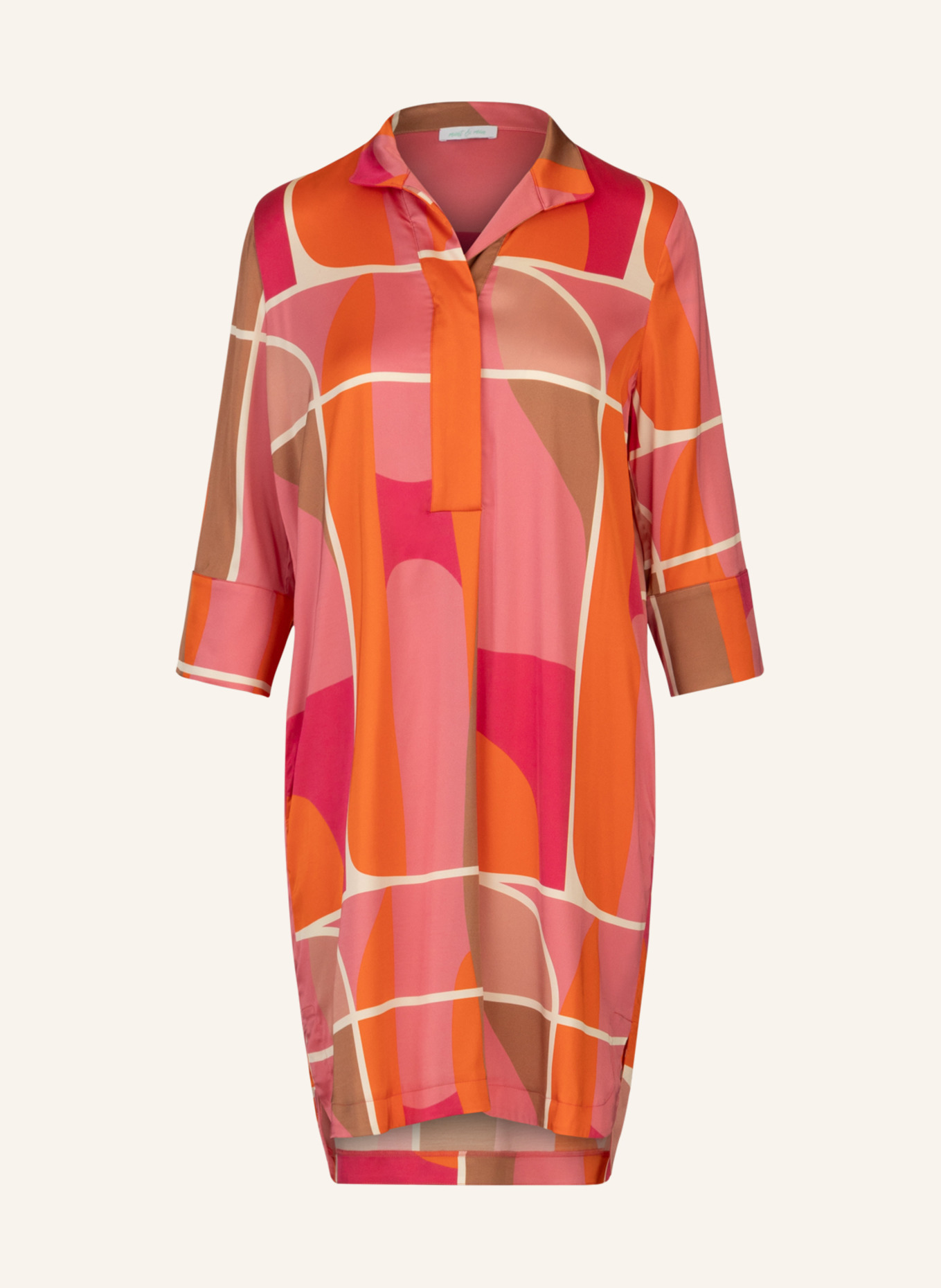 mint & mia Kurzes bedrucktes Viskose satin Kleid: ROSA