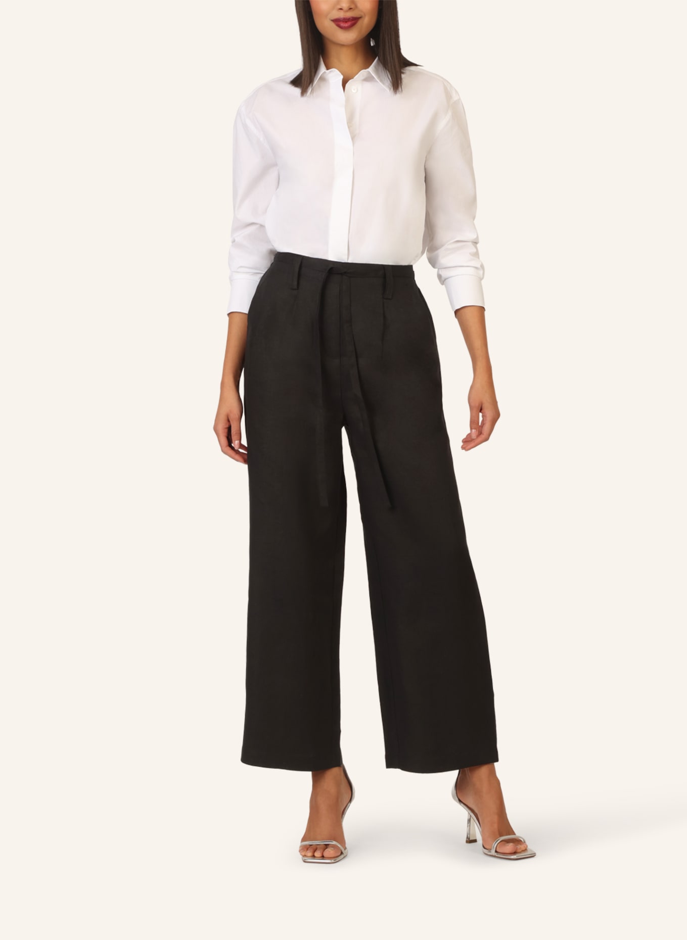 mint & mia Leinen Hose: SCHWARZ