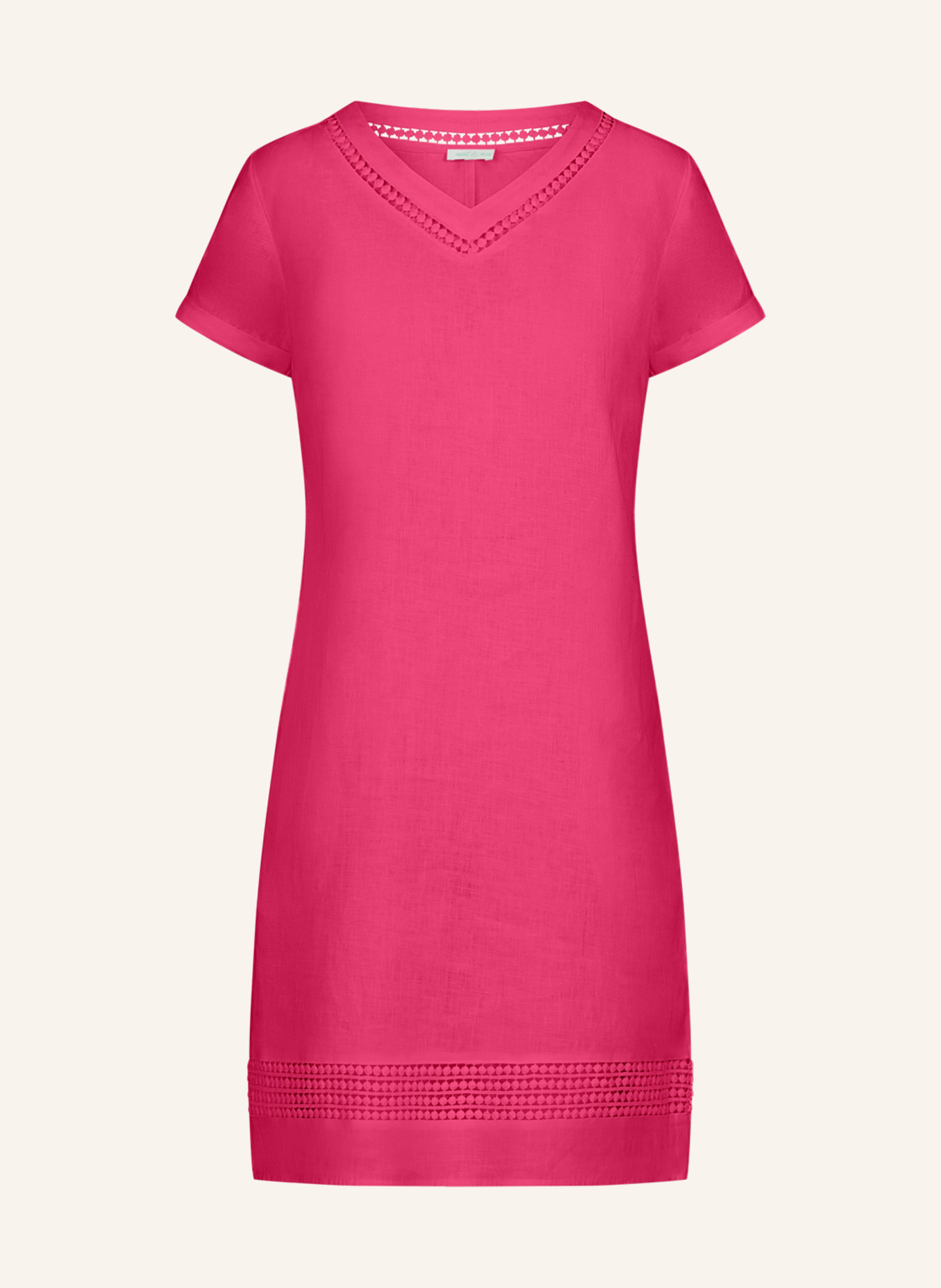 mint & mia Kurzes Leinen Kleid: PINK