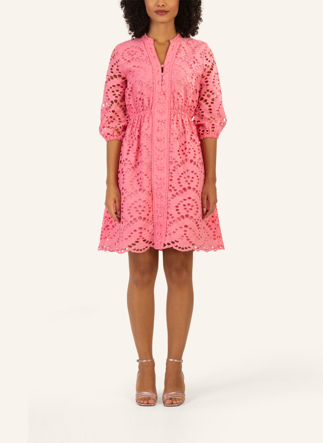 mint & mia Kleid mit Lochspitze: ROSA