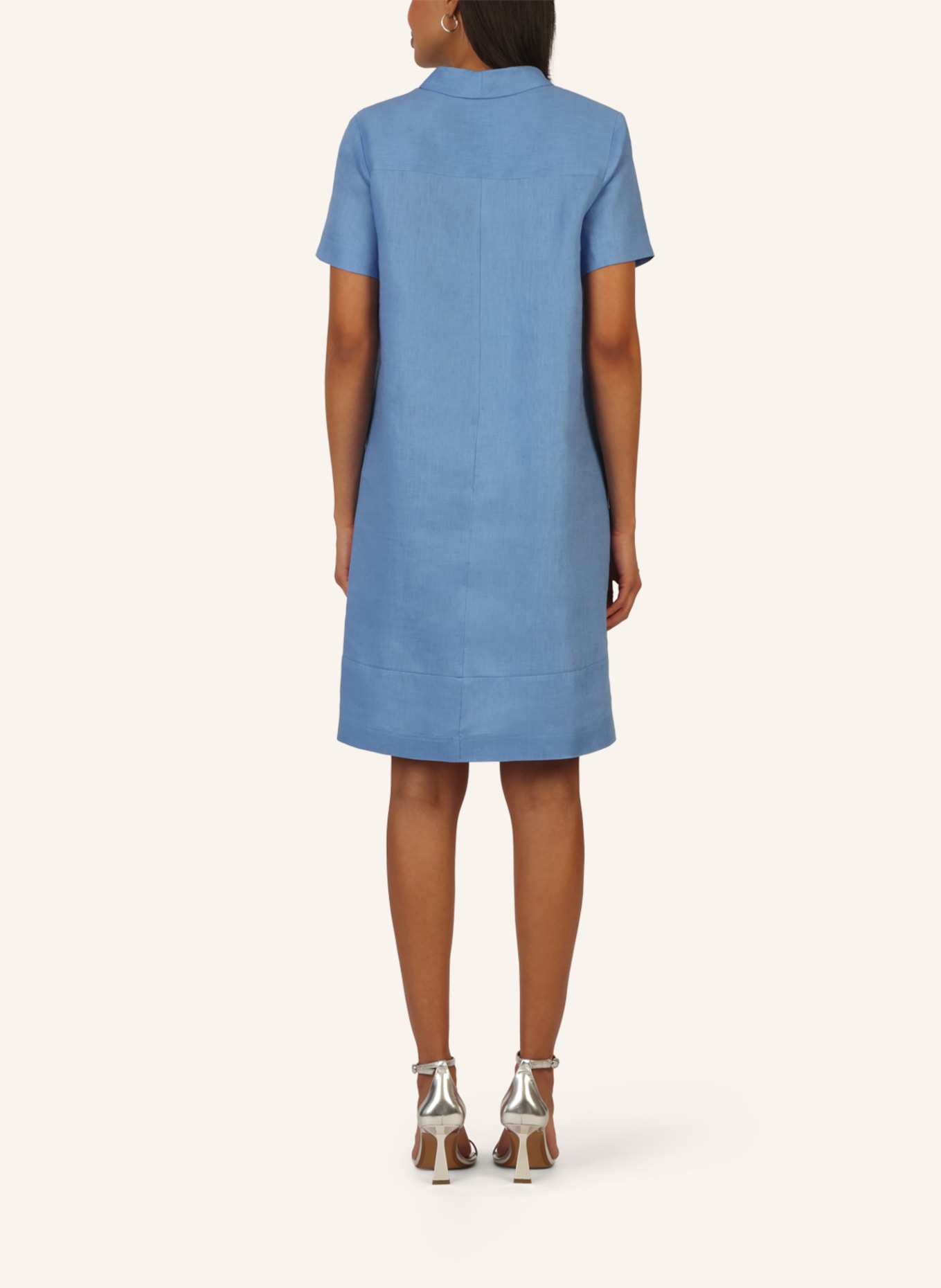 mint & mia Kurzes Leinen Kleid: HELLBLAU
