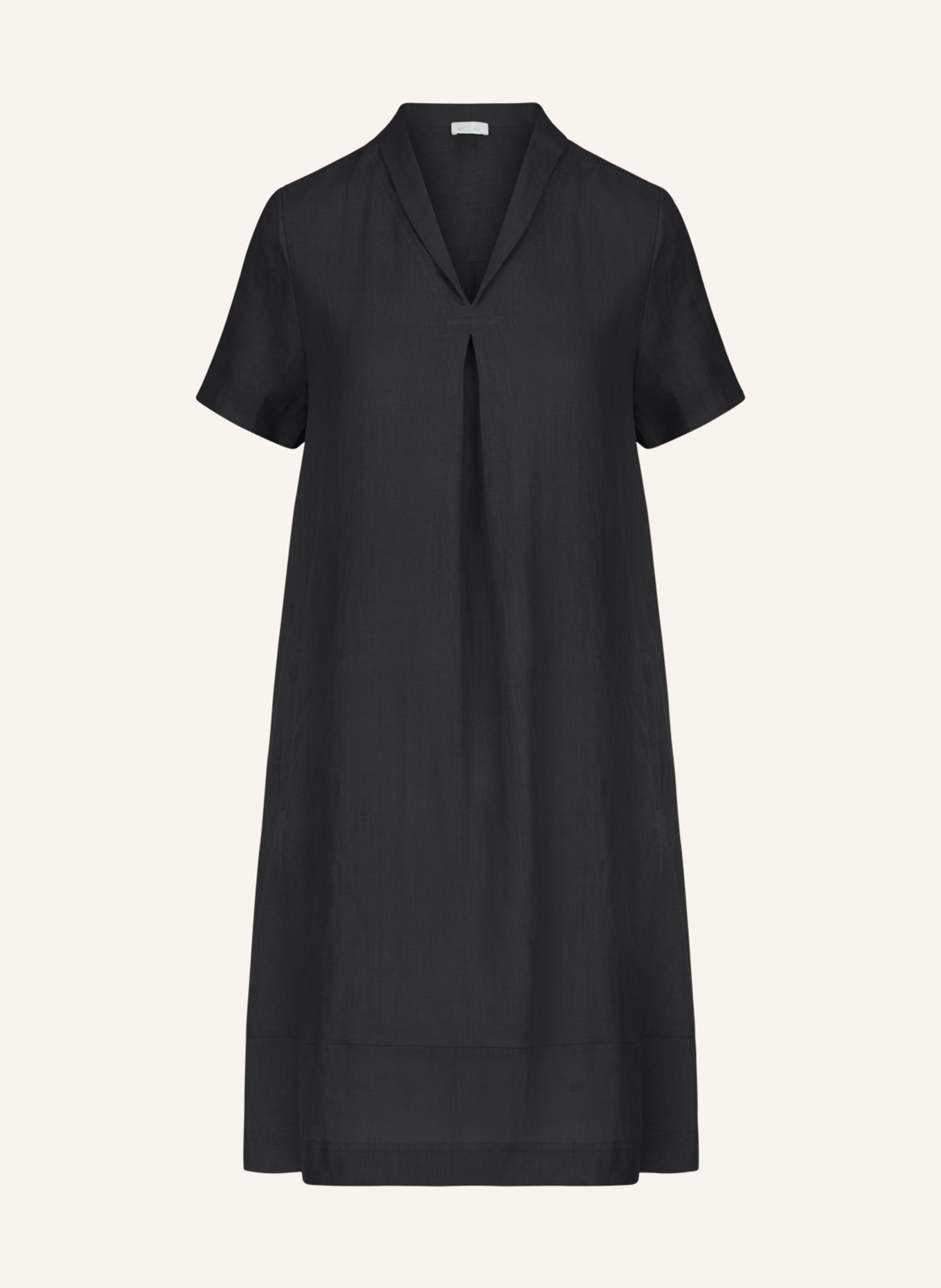 mint & mia Kurzes Leinen Kleid: SCHWARZ