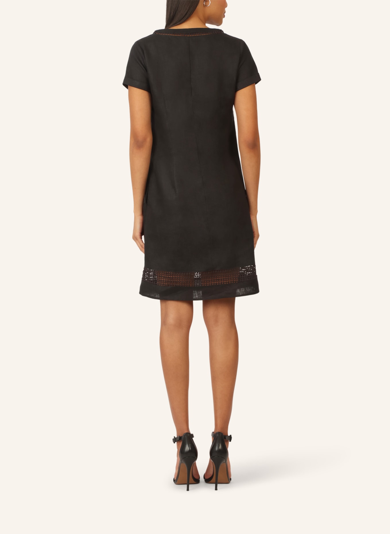 mint & mia Kurzes Leinen Kleid: SCHWARZ