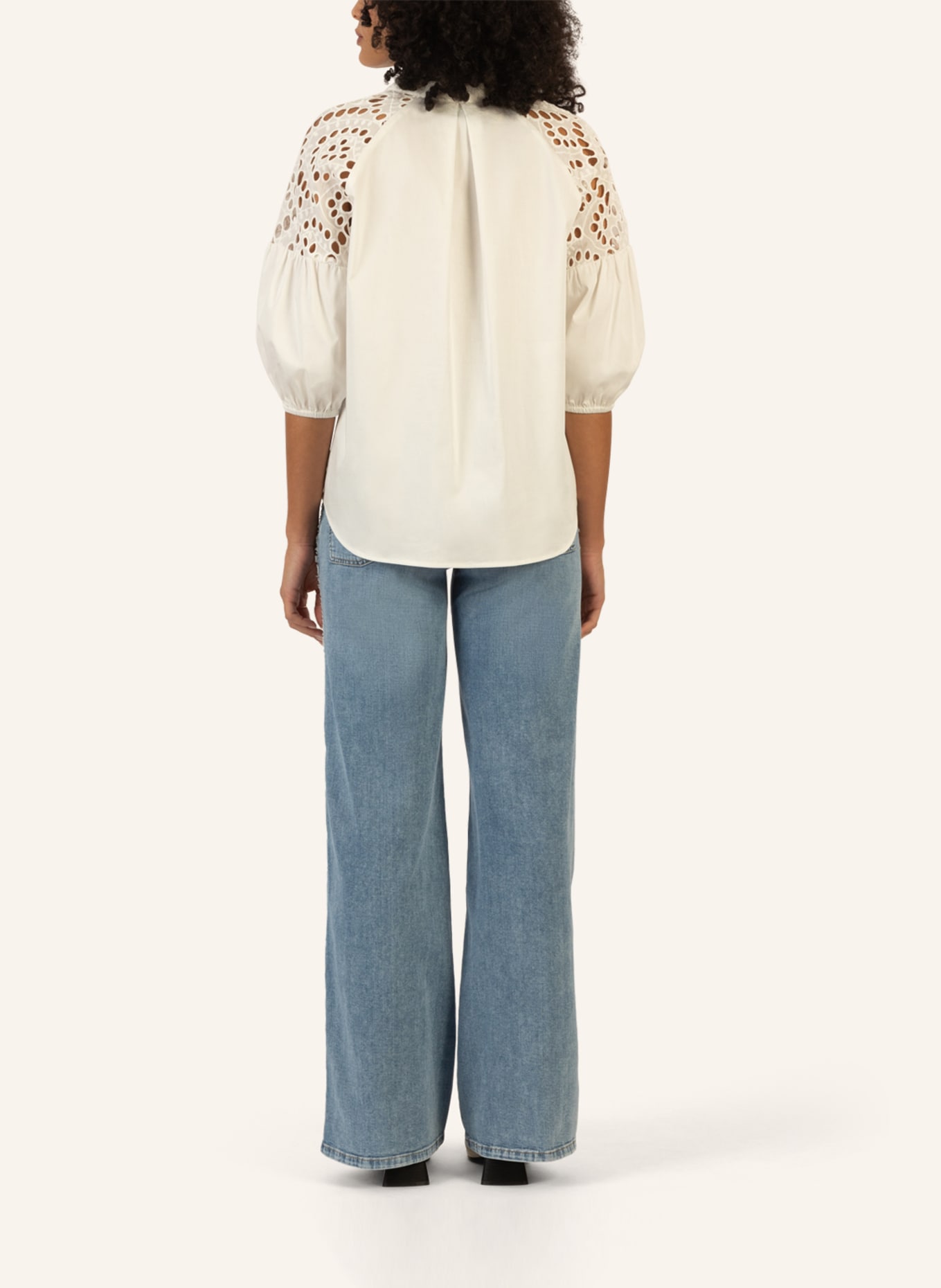 mint & mia Bluse mit Lochspitze: CREME