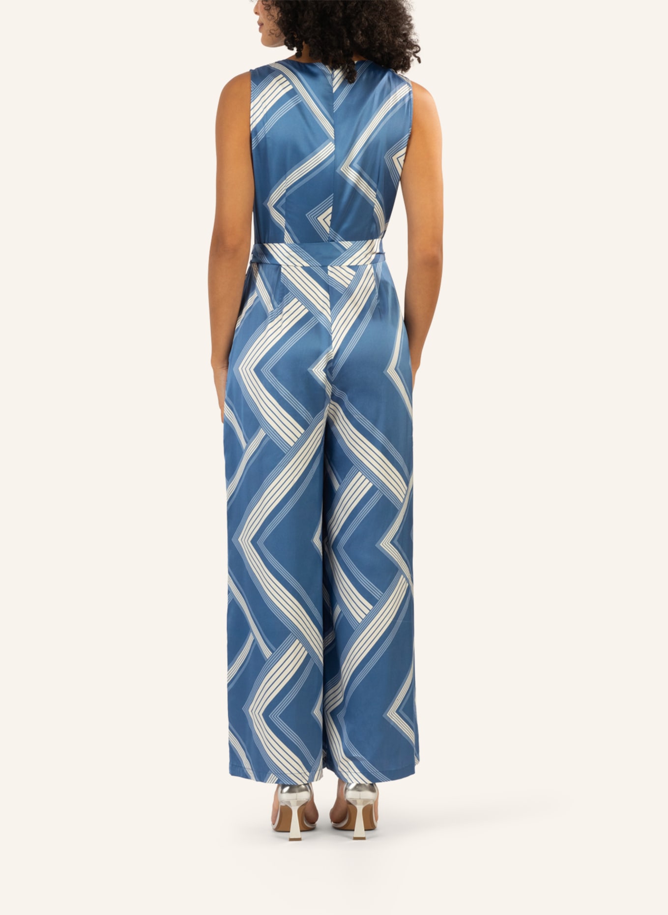 mint & mia Bedruckter satin overall: BLAU/ WEISS