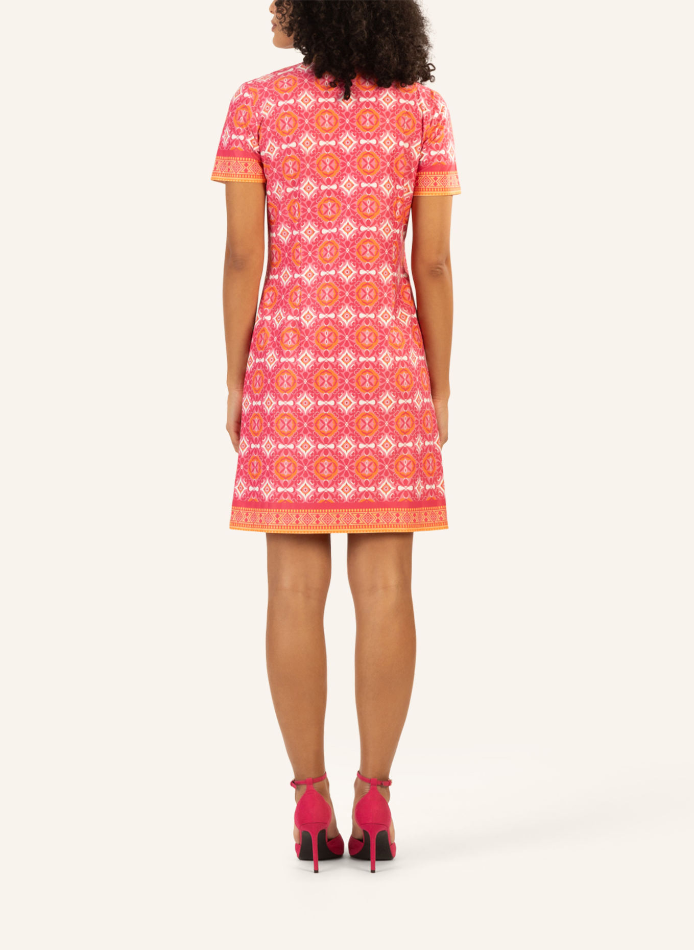 mint & mia Kurzes Kofferkleid: PINK/ ORANGE