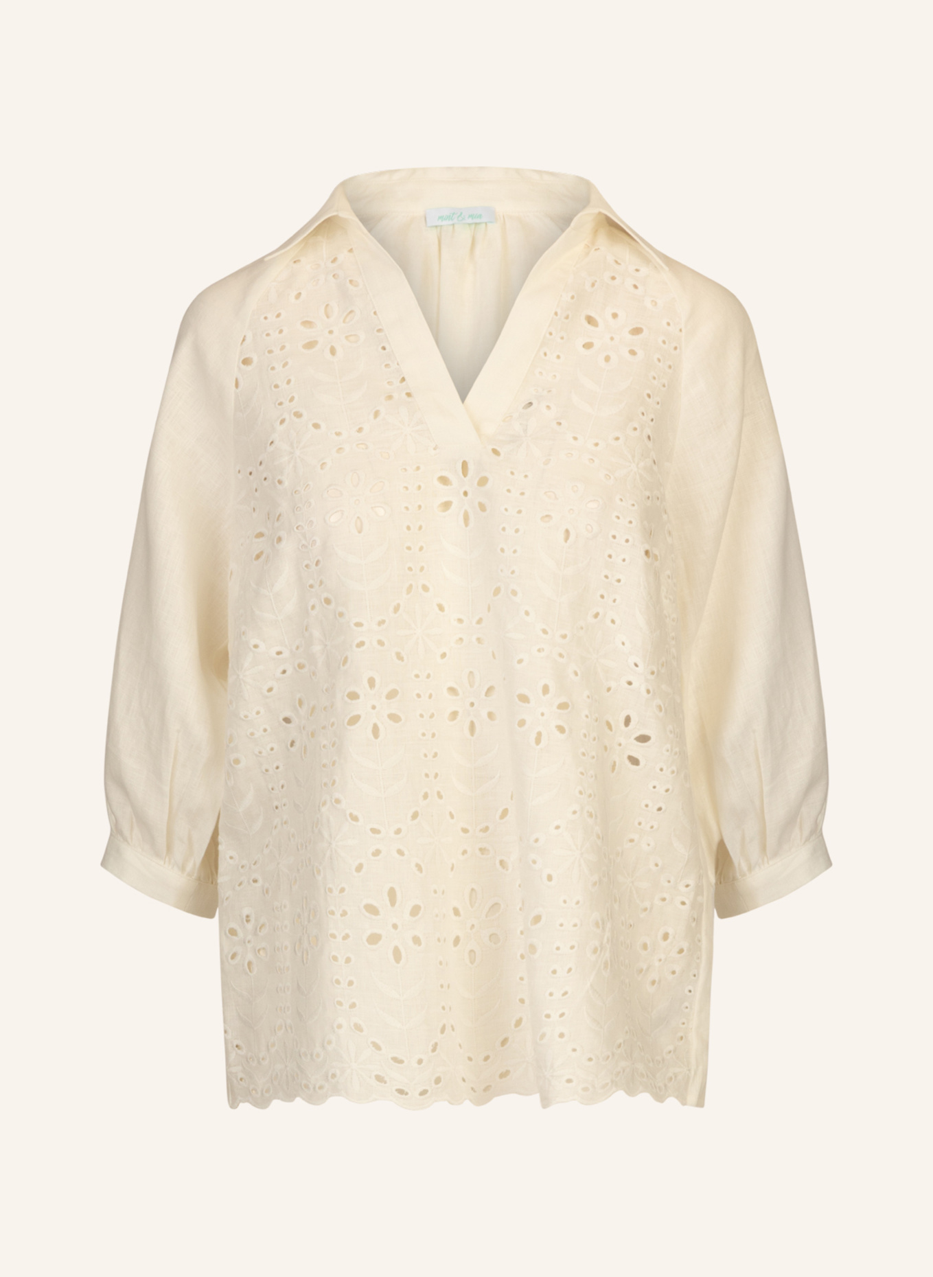 mint & mia Tunika mit Lochspitze: CREME