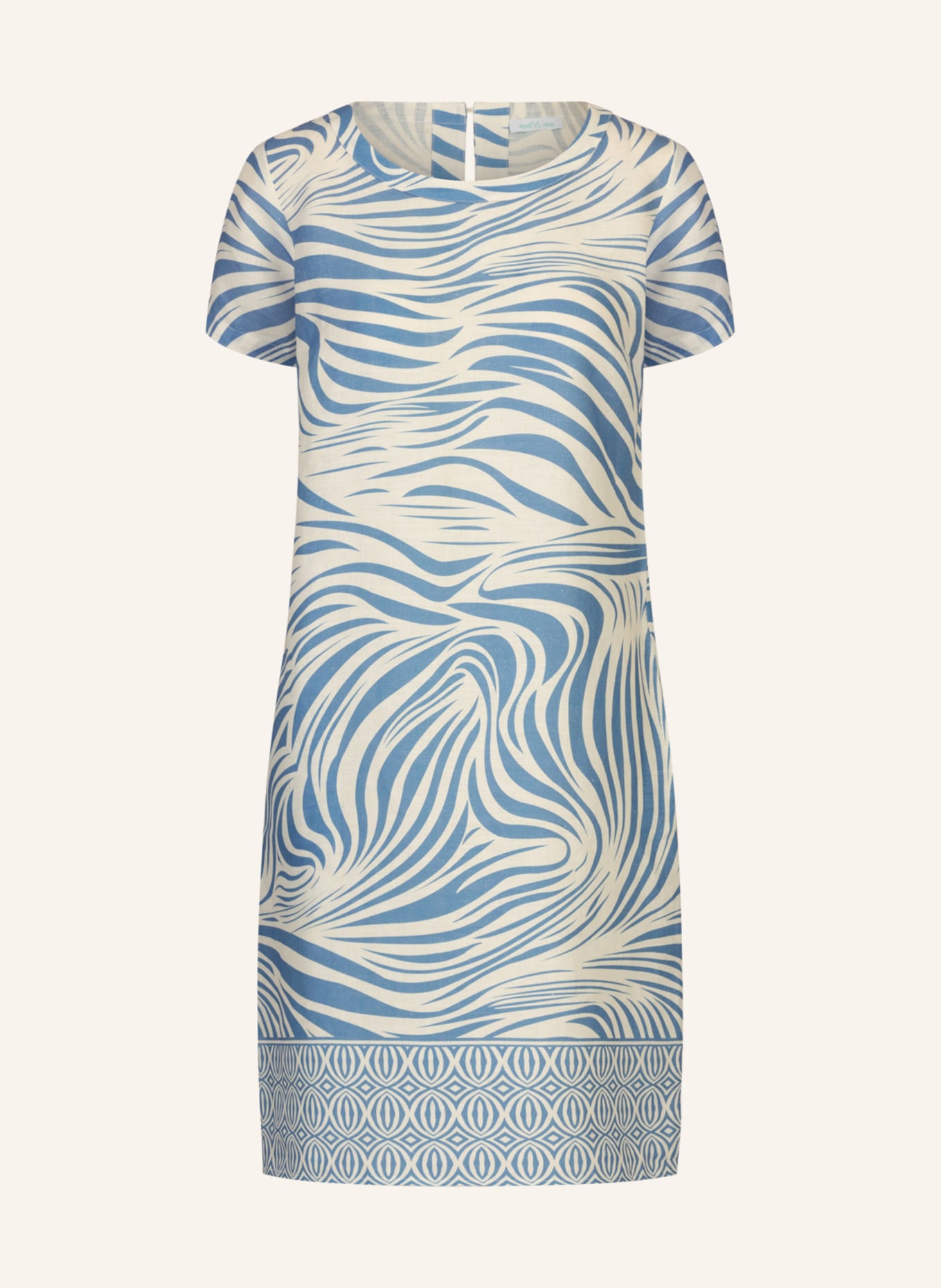 mint & mia Kurzes bedrucktes Kleid: CREME/ HELLBLAU