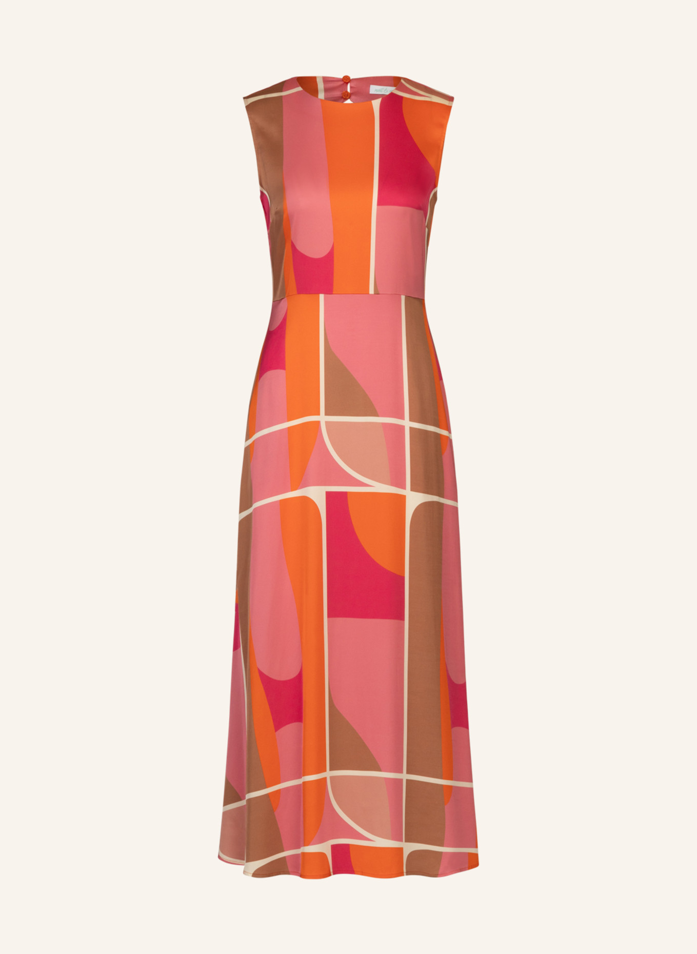 mint & mia Langes bedrucktes Viskose satin Kleid: ROSA