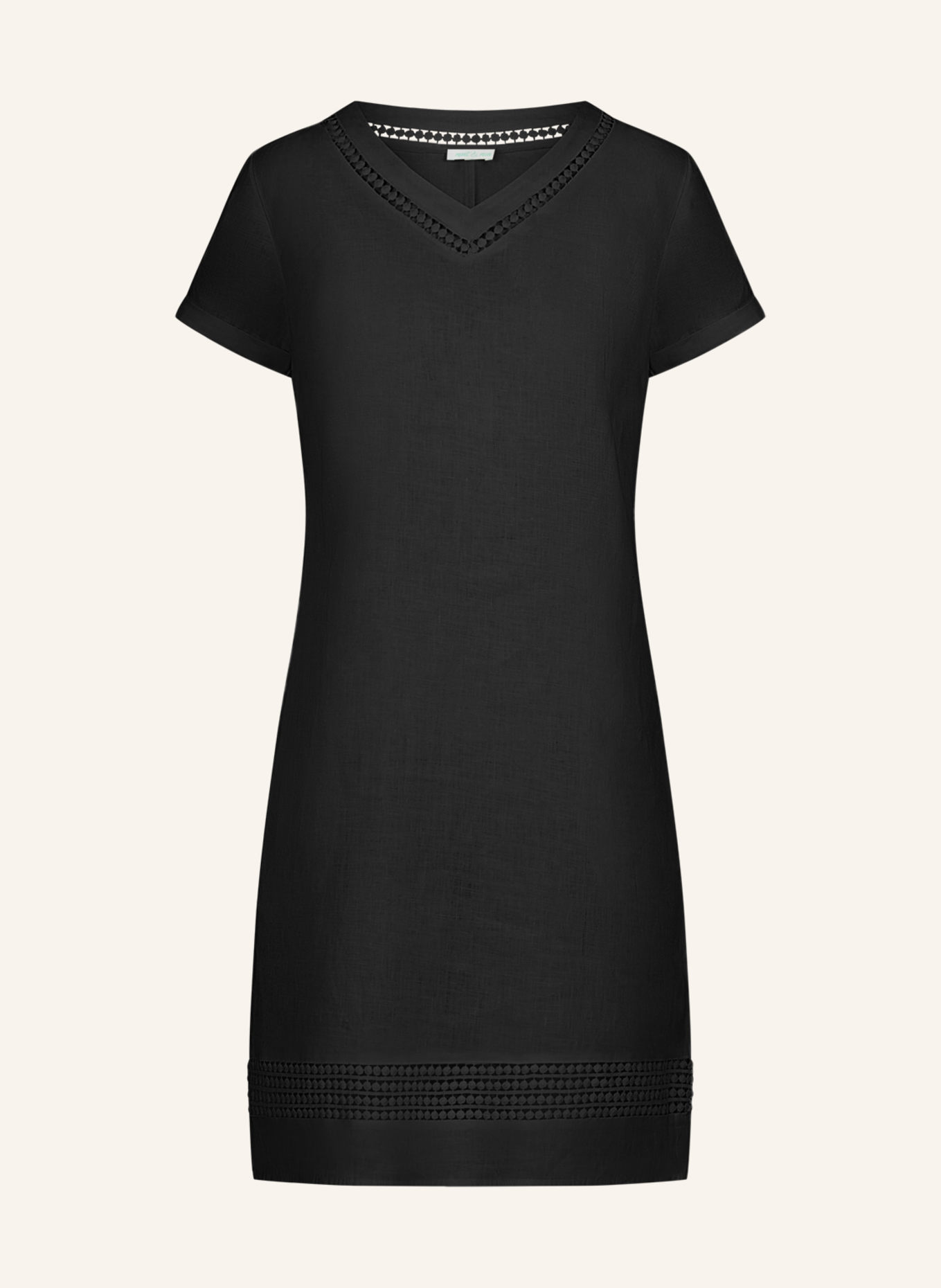 mint & mia Kurzes Leinen Kleid: SCHWARZ