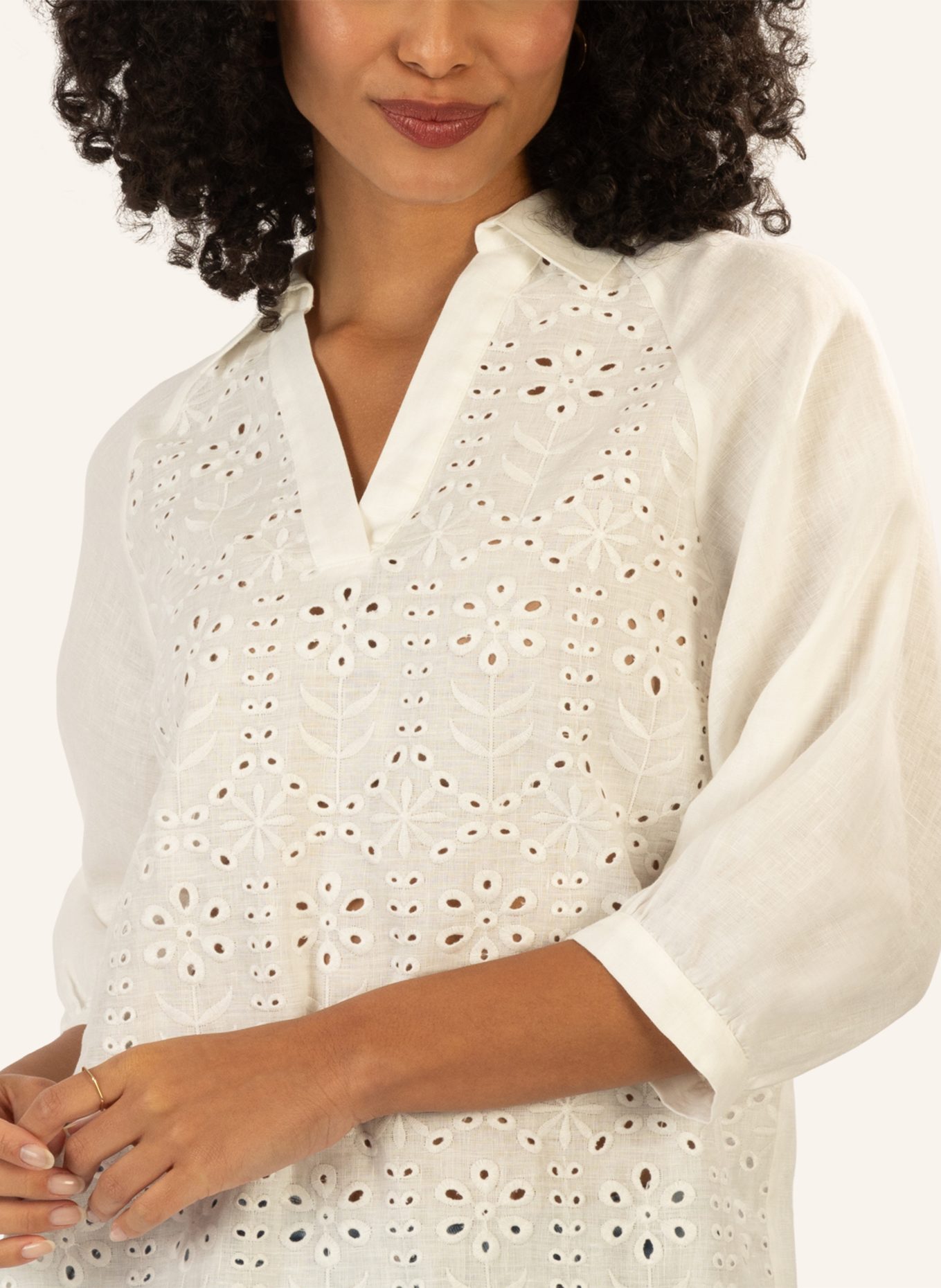 mint & mia Tunika mit Lochspitze: CREME