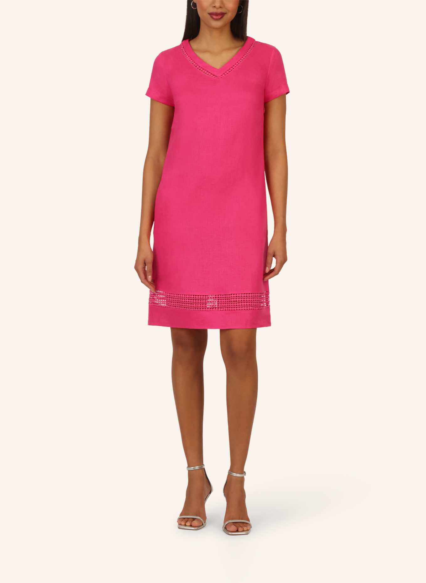 mint & mia Kurzes Leinen Kleid: PINK