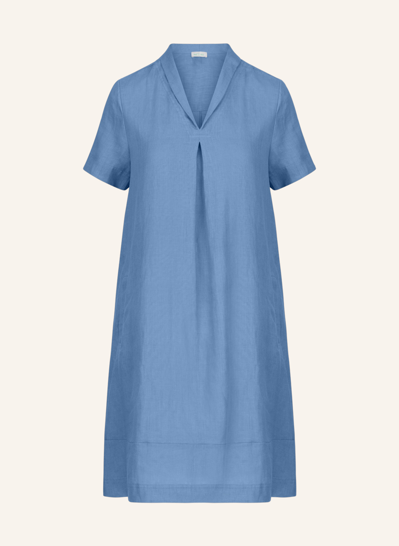 mint & mia Kurzes Leinen Kleid: HELLBLAU