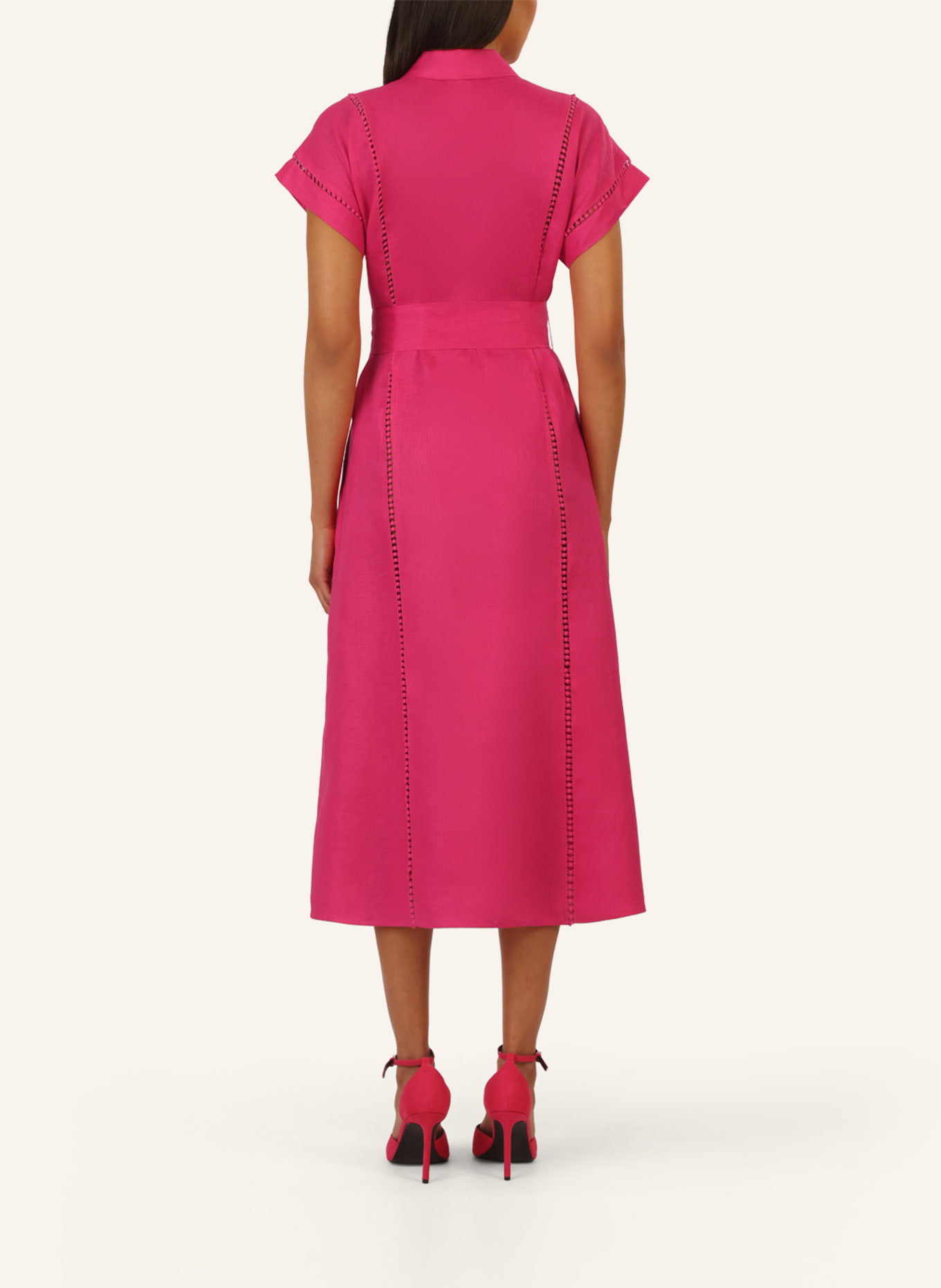 mint & mia Langes Leinen Kleid: PINK