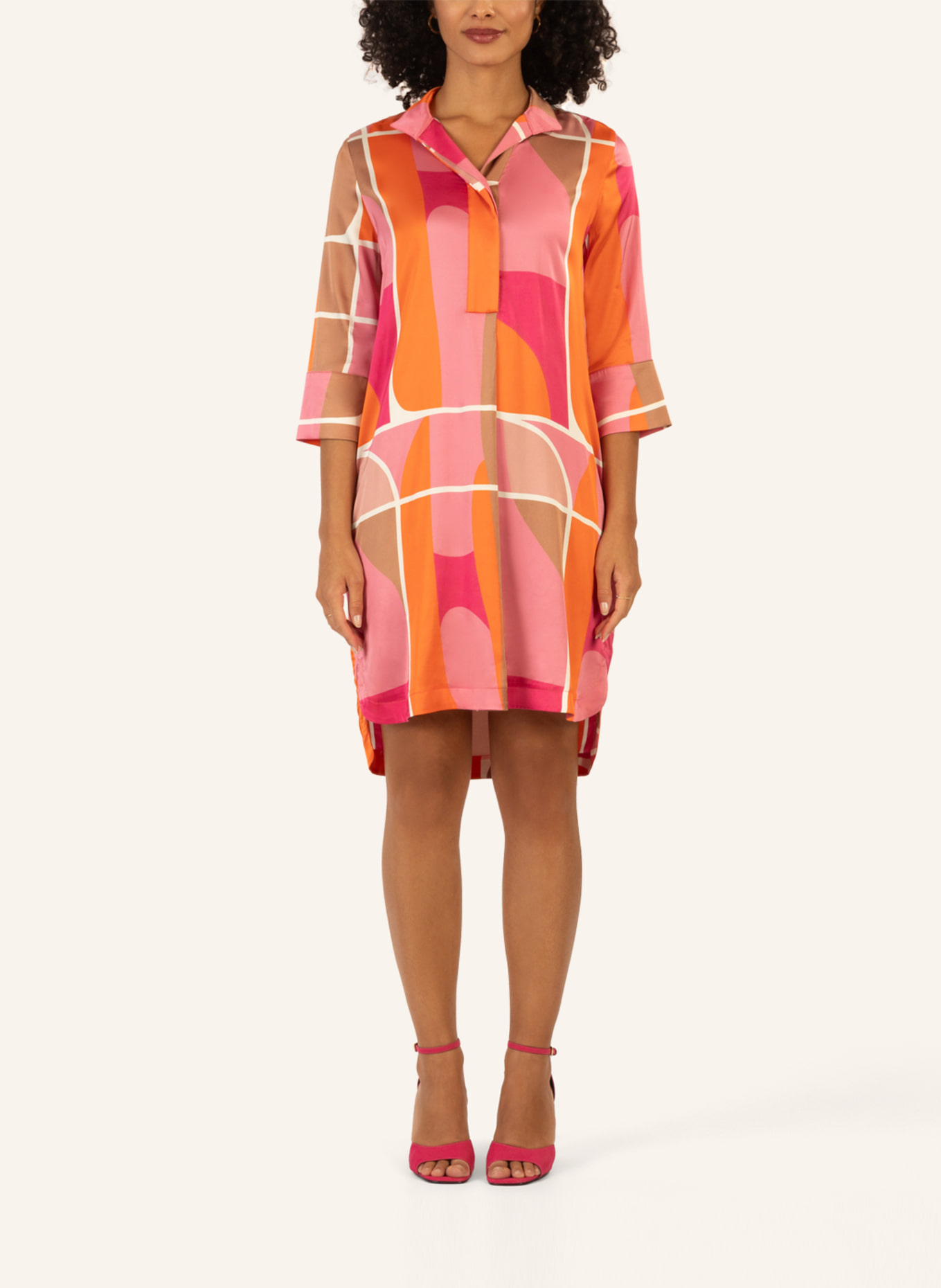 mint & mia Kurzes bedrucktes Viskose satin Kleid: ROSA