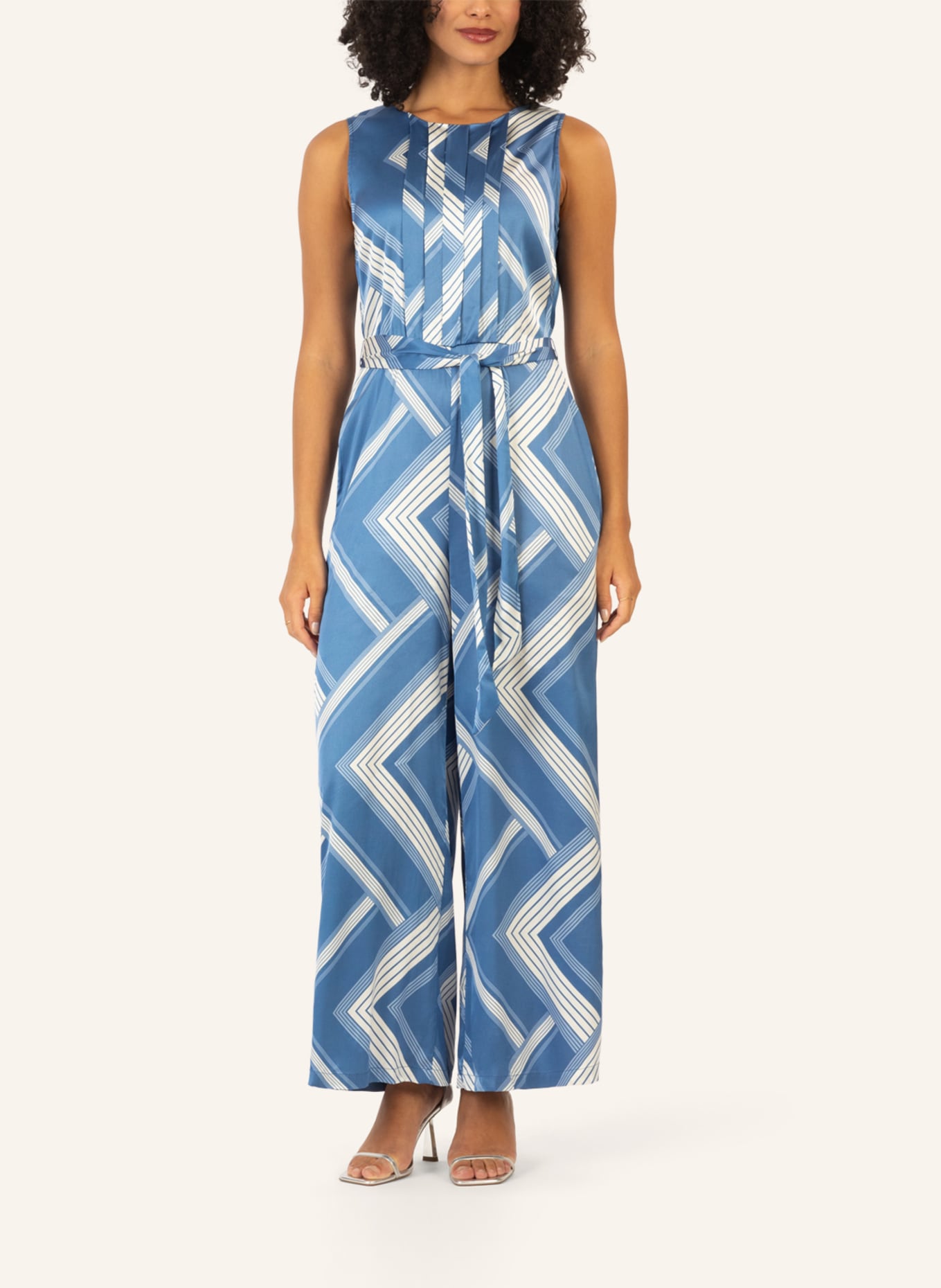 mint & mia Bedruckter satin overall: BLAU/ WEISS