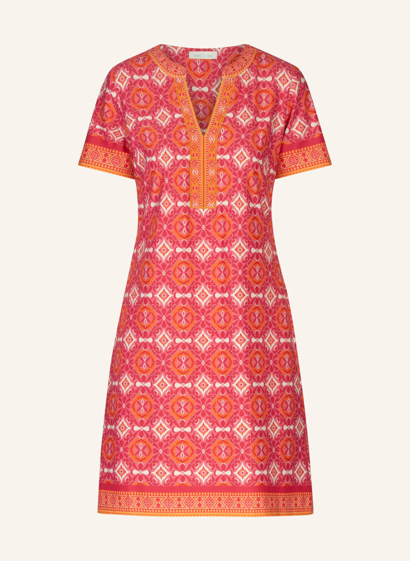 mint & mia Kurzes Kofferkleid: PINK/ ORANGE