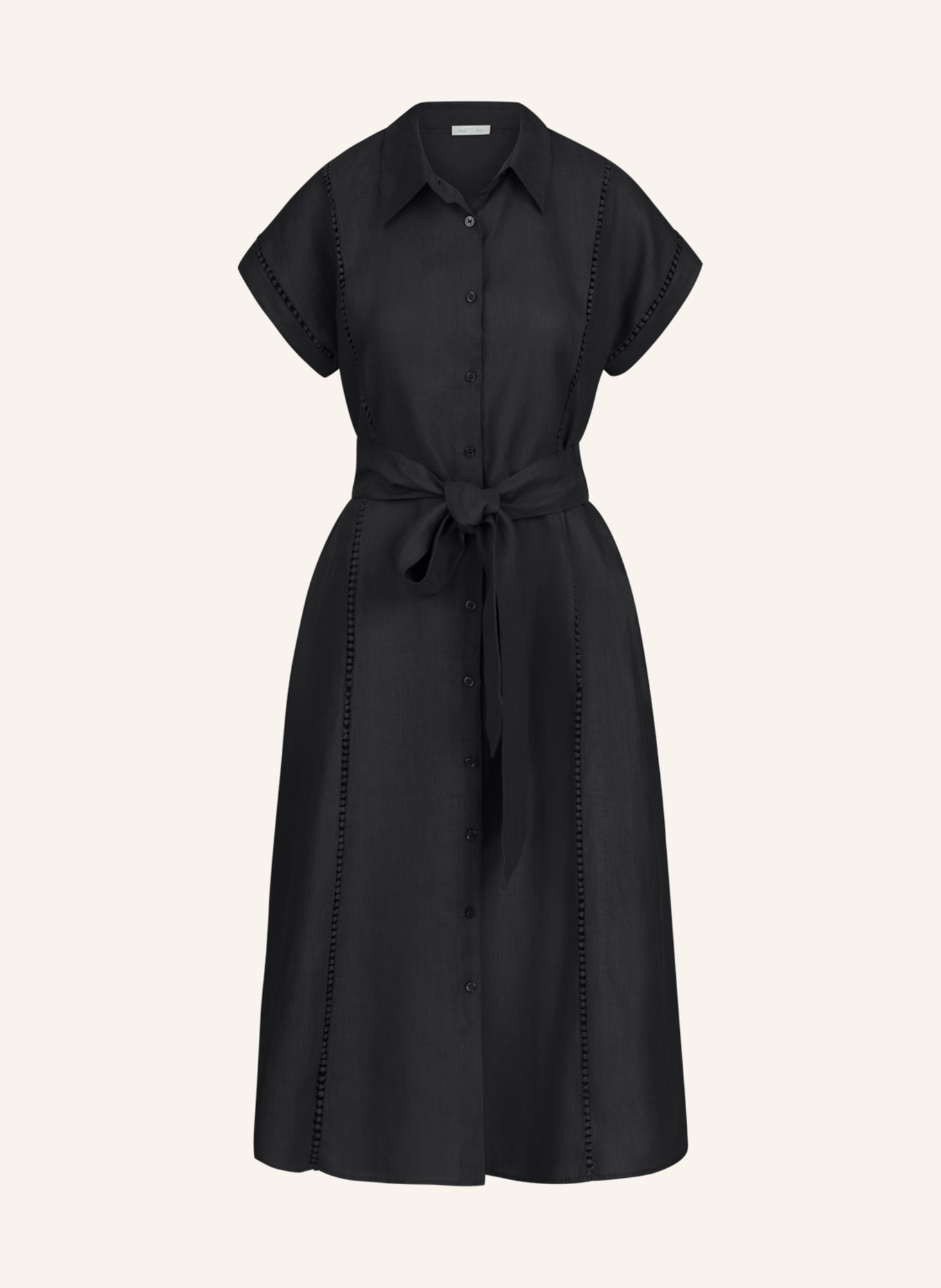 mint & mia Langes Leinen Kleid: SCHWARZ