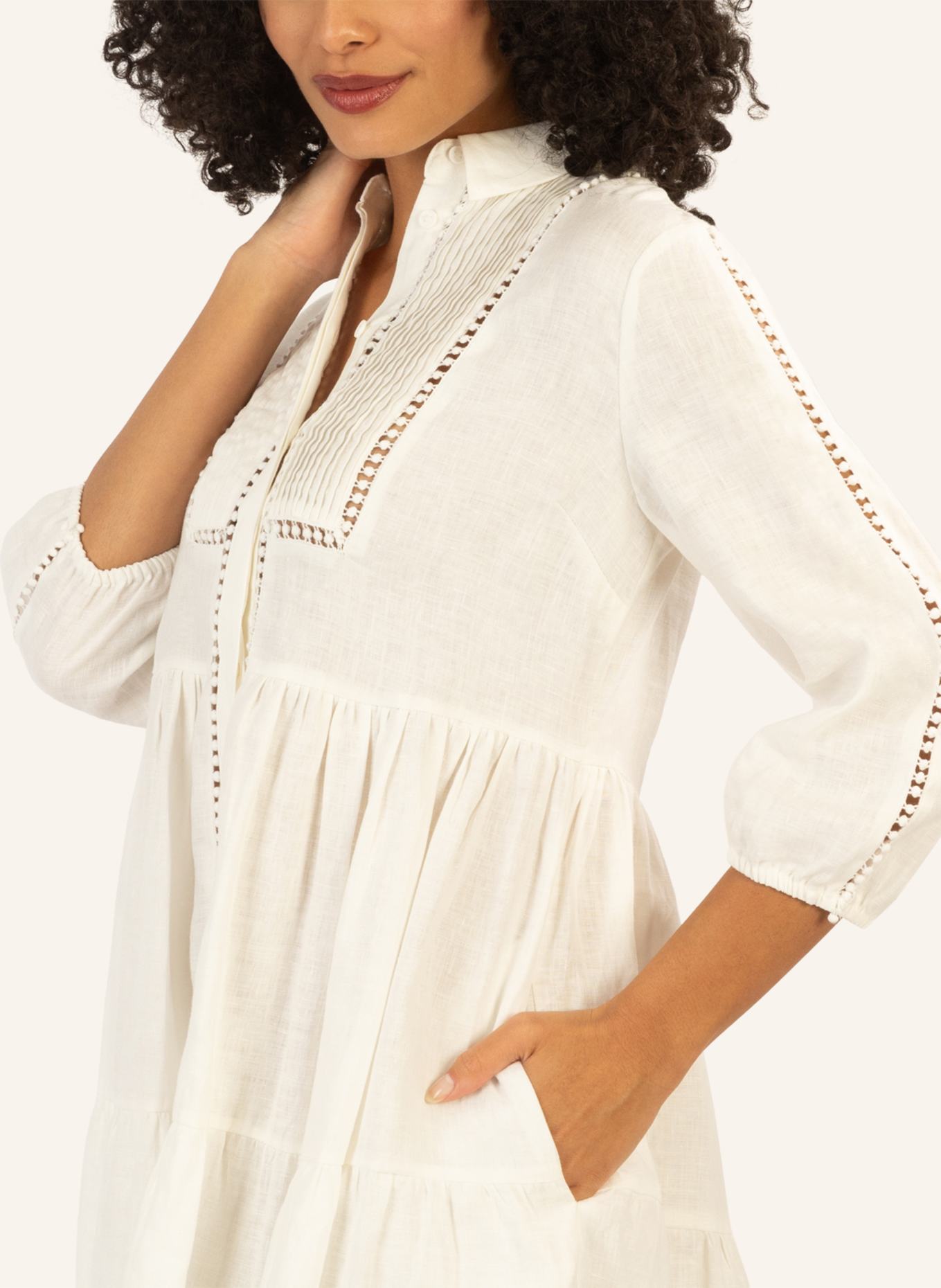 mint & mia Kurzes Leinen Kleid: CREME