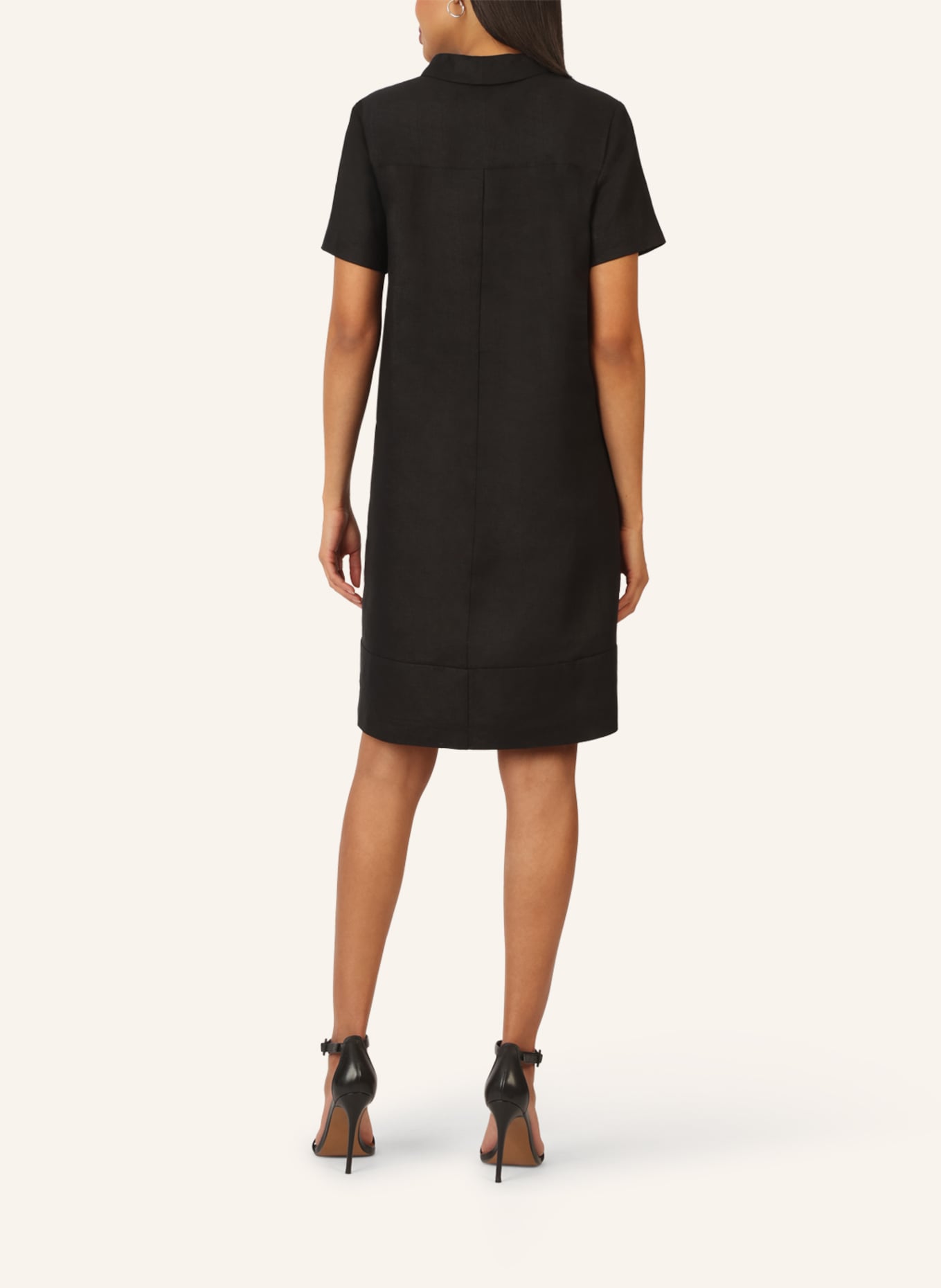 mint & mia Kurzes Leinen Kleid: SCHWARZ