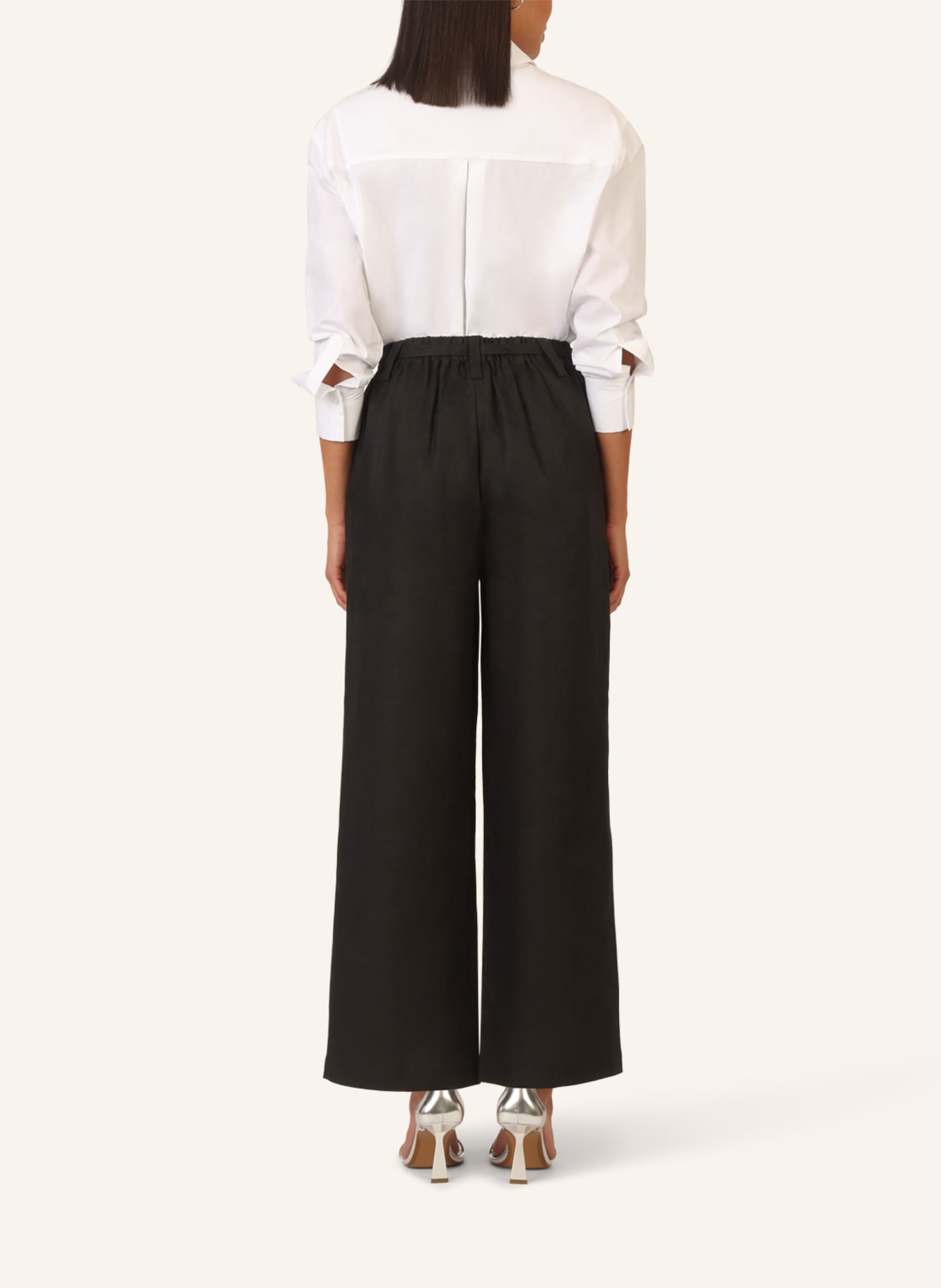 mint & mia Leinen Hose: SCHWARZ